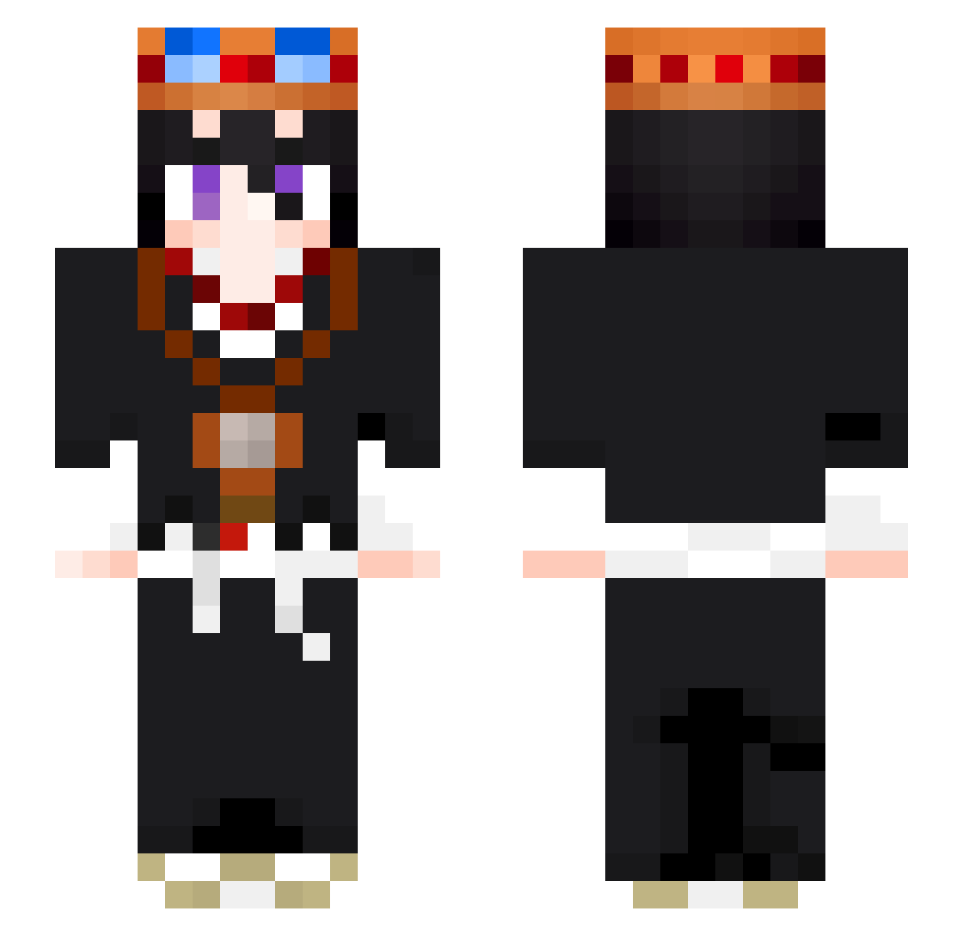 zGzar Minecraft skin, front and back view