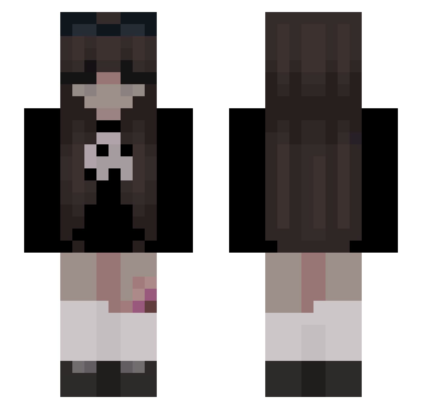 strawberrybat Minecraft skin, front and back view
