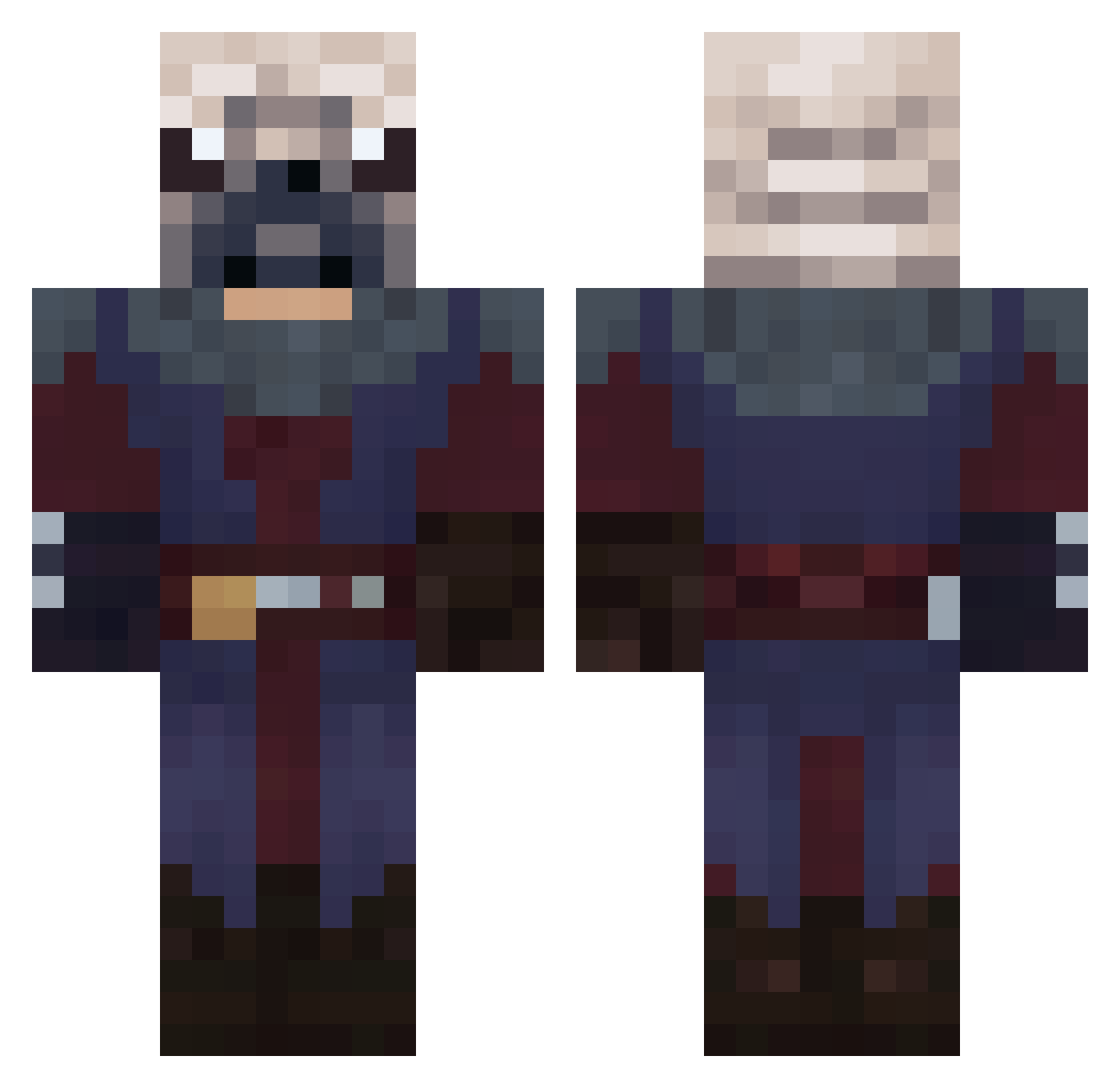 DeweyBoys Minecraft skin, front and back view