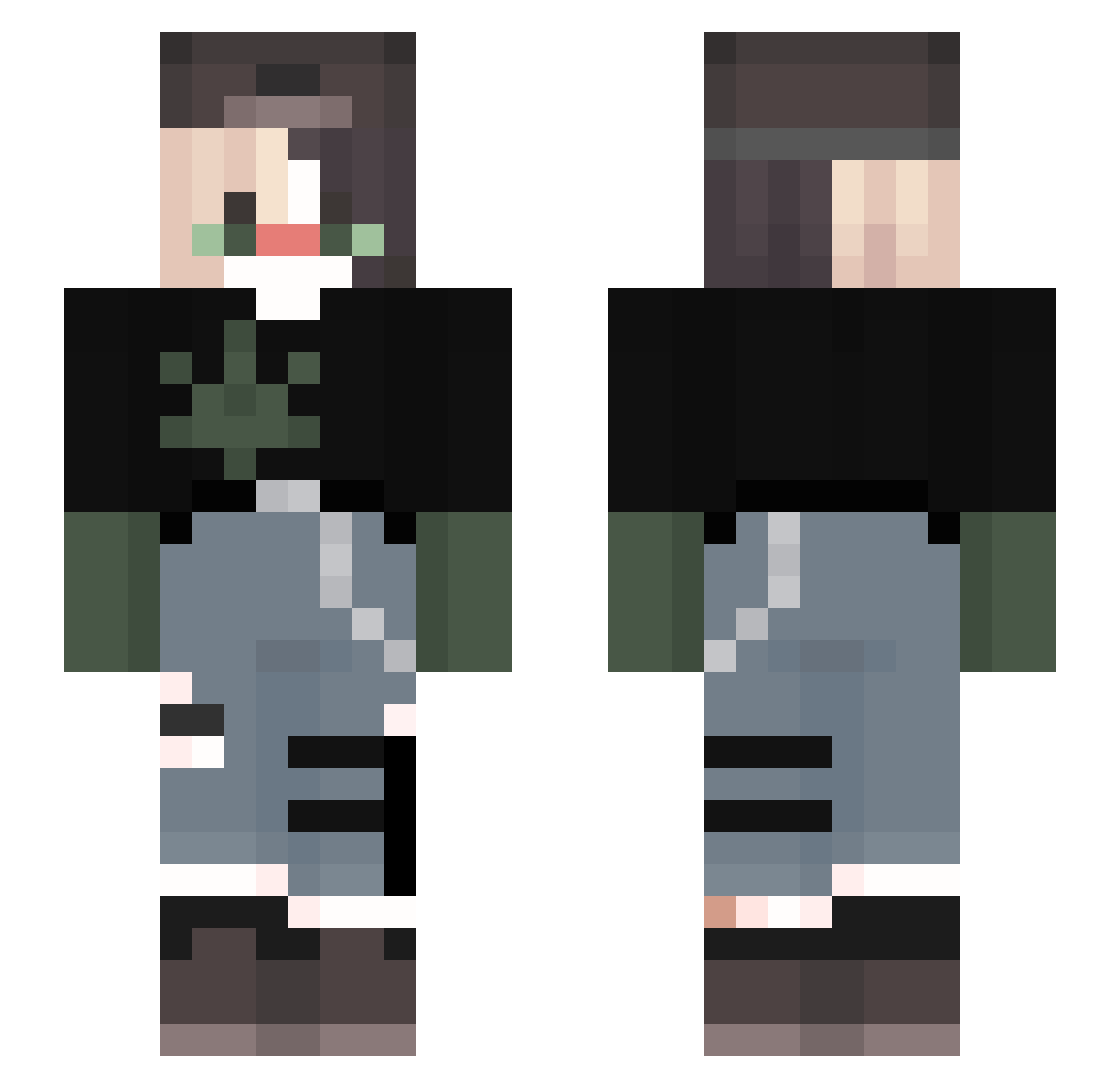 Io0oI Minecraft skin, front and back view