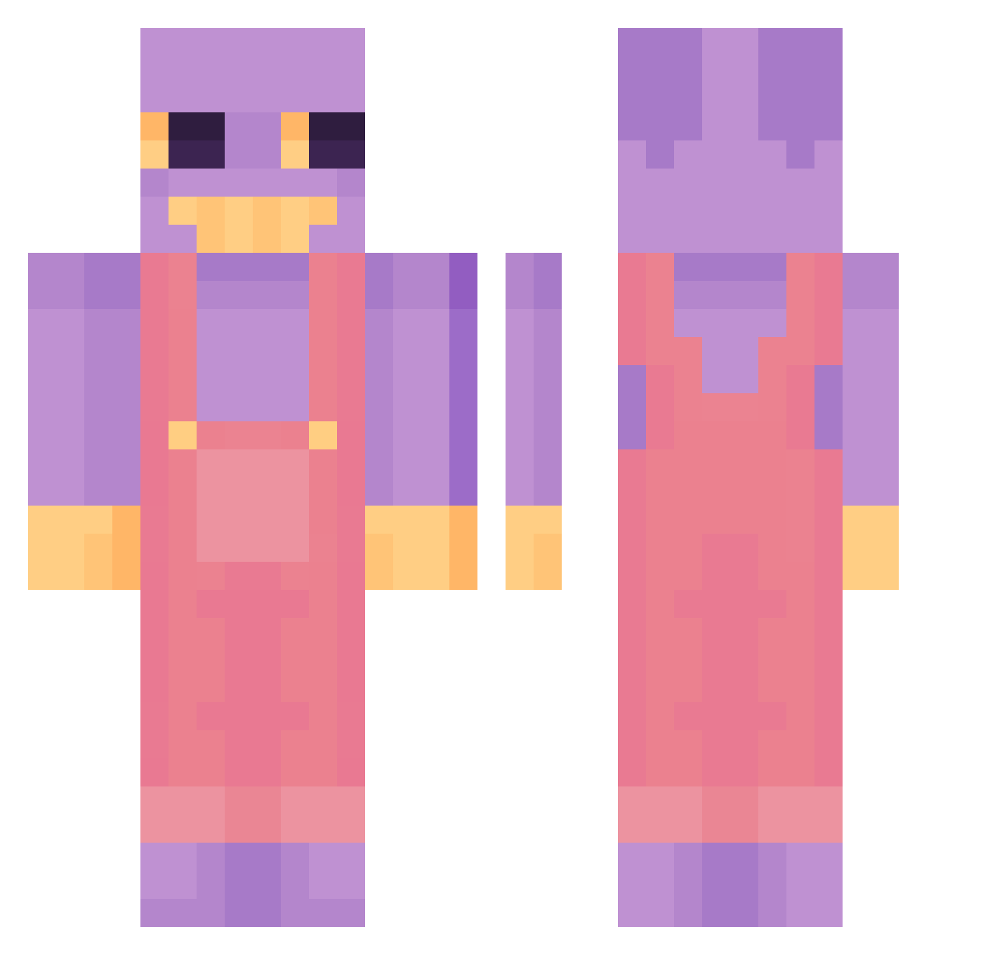 slimemajonezz Minecraft skin, front and back view