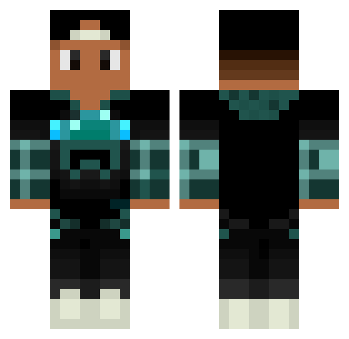 bambuzin Minecraft skin, front and back view