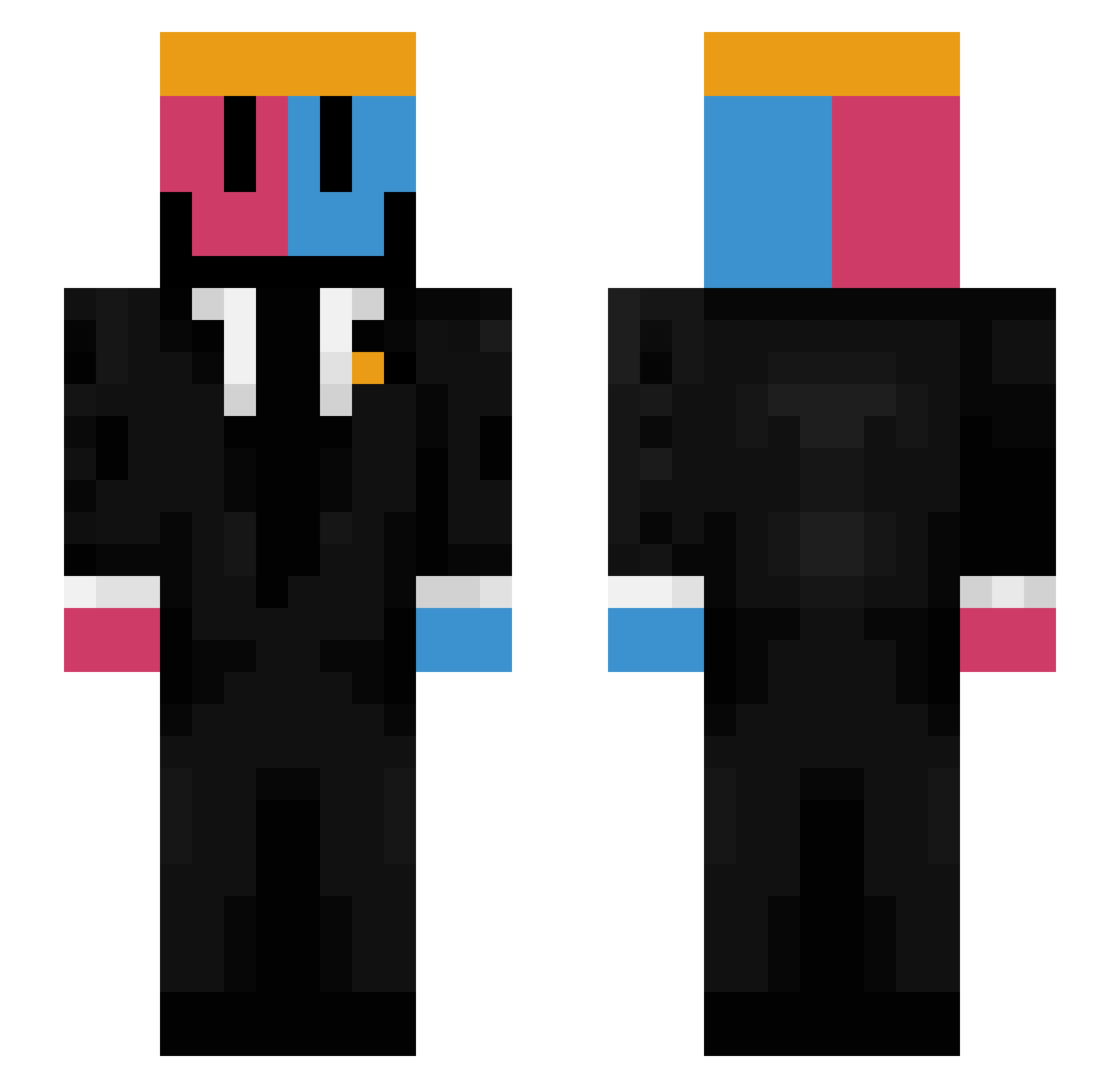 Lukrego Minecraft skin, front and back view