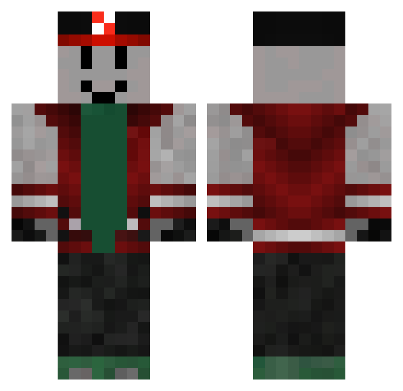 Korpipo Minecraft skin, front and back view