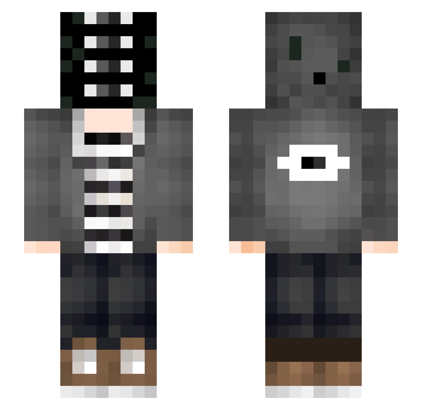 unomelone Minecraft skin, front and back view