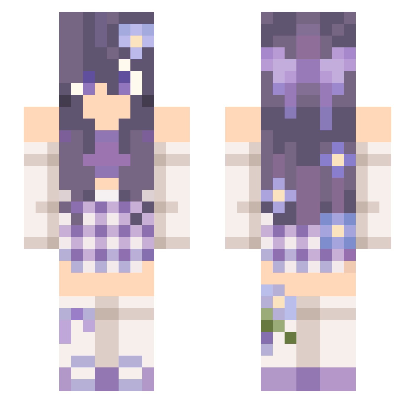 pandahugs514 Minecraft skin, front and back view