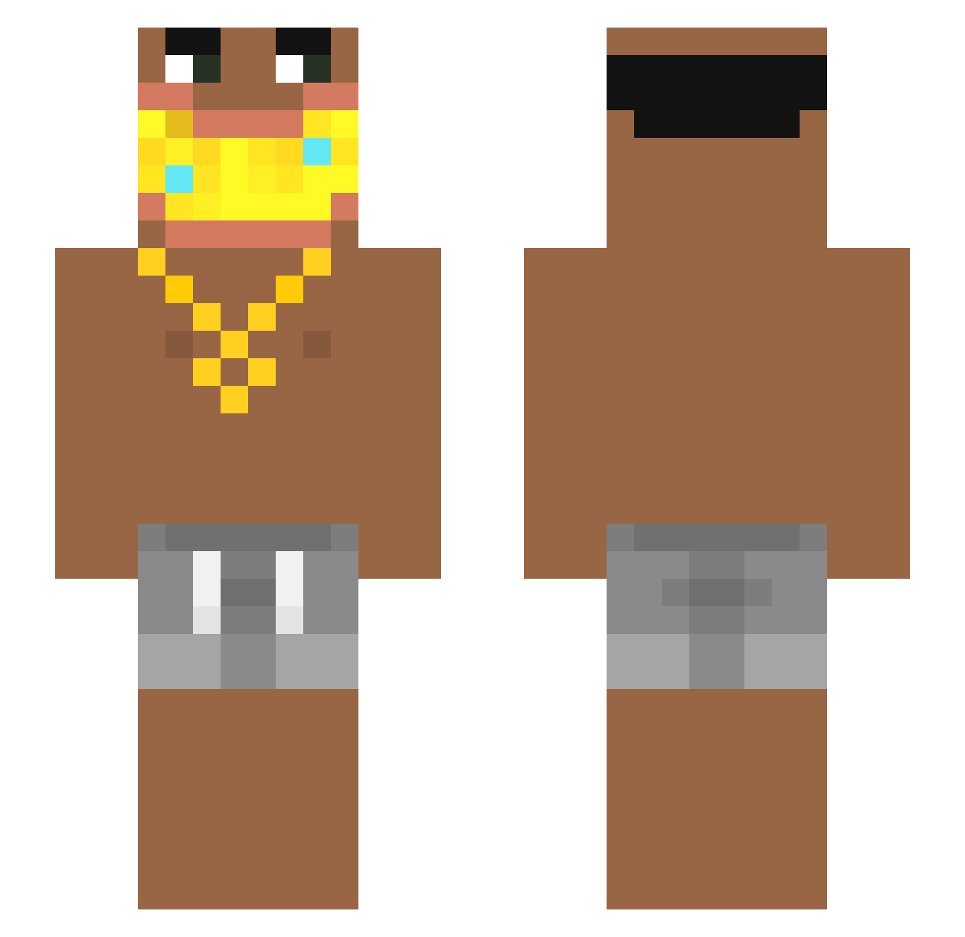 uncompared Minecraft skin, front and back view
