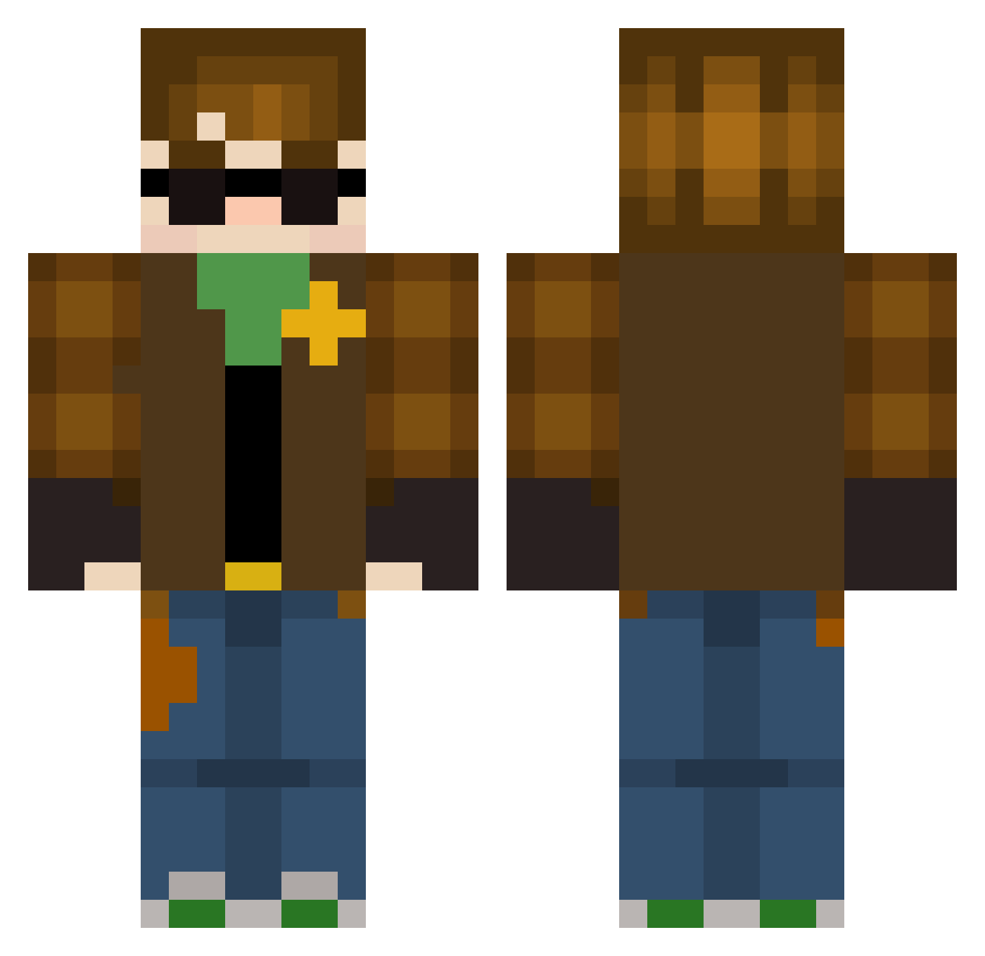 Aanwill Minecraft skin, front and back view