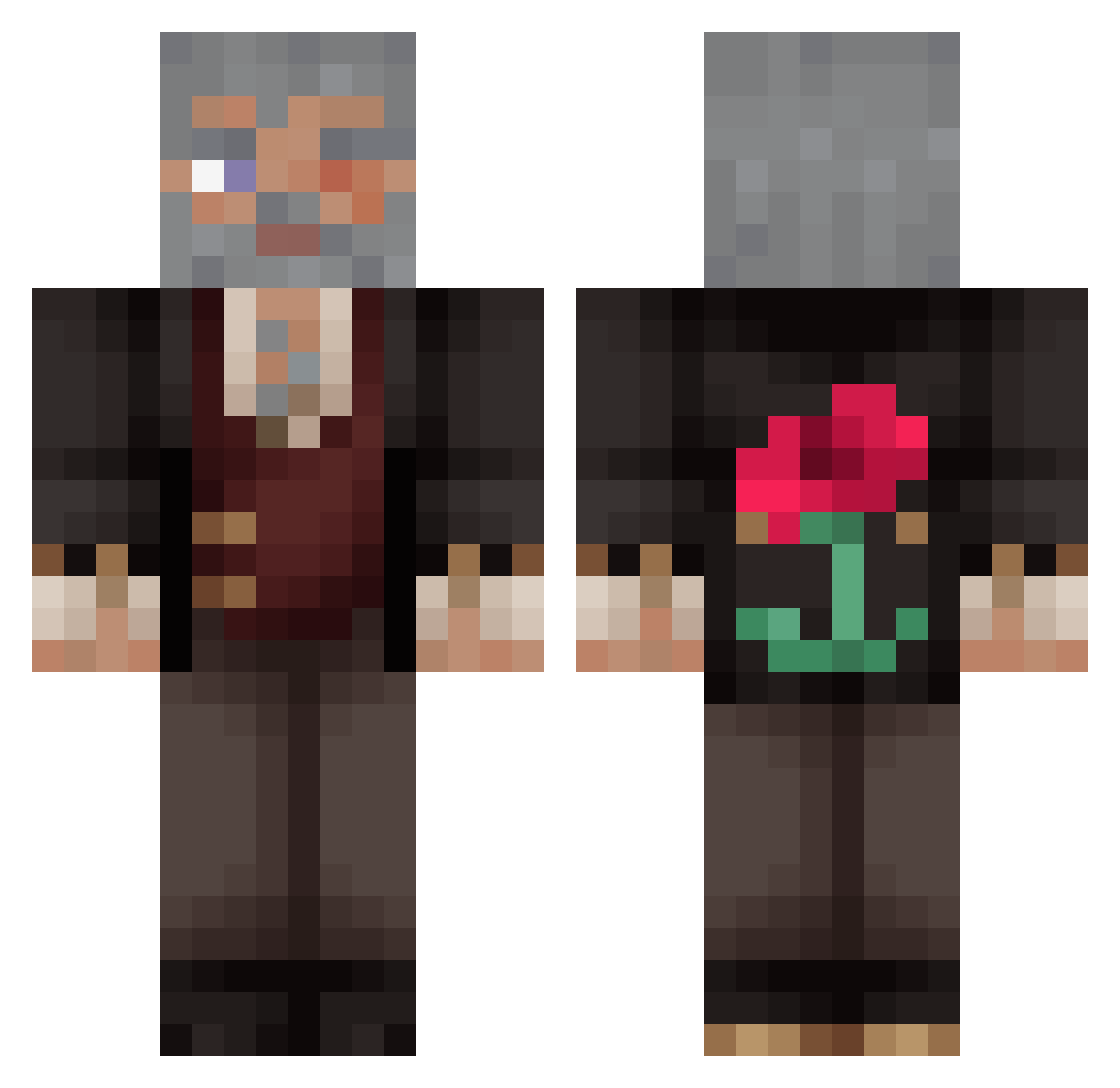 Brakko99 Minecraft skin, front and back view