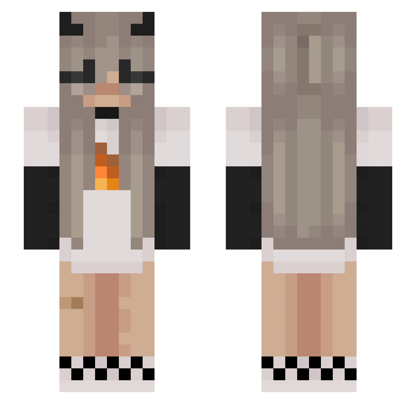 Hila_Saada Minecraft skin, front and back view