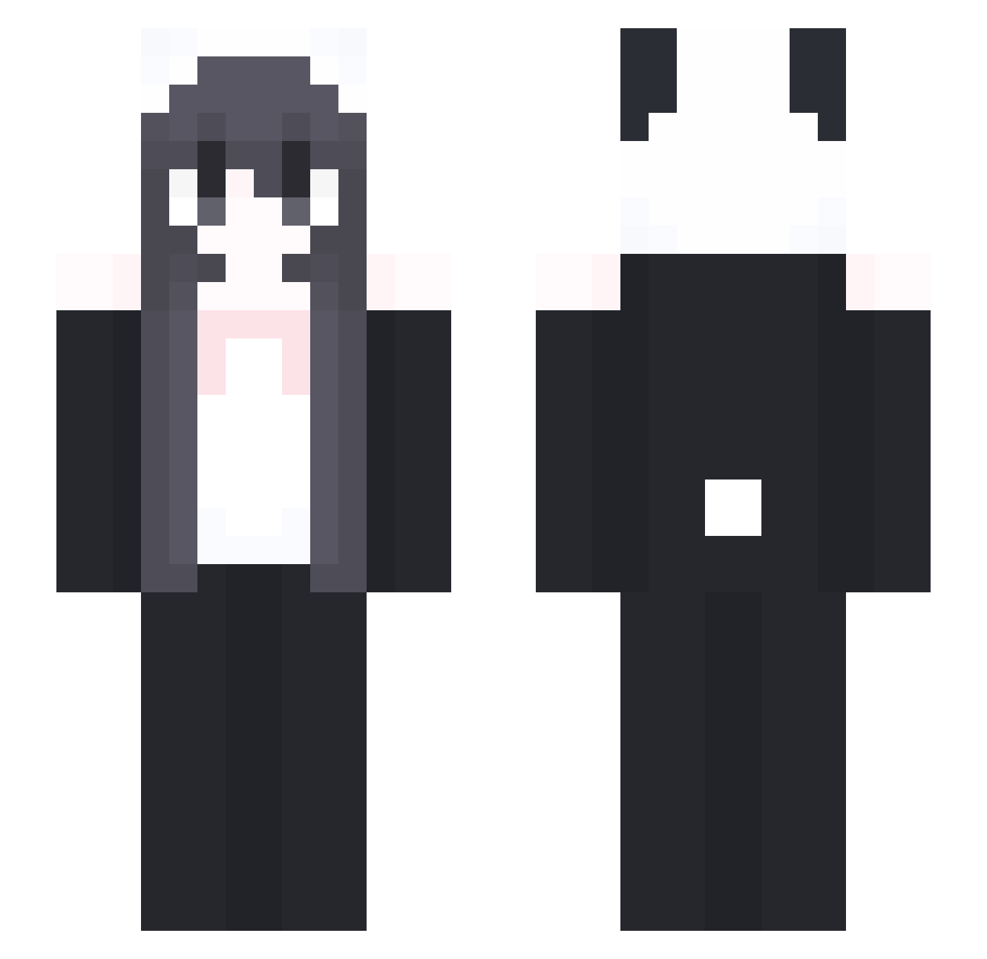 MaybeImDB Minecraft skin, front and back view