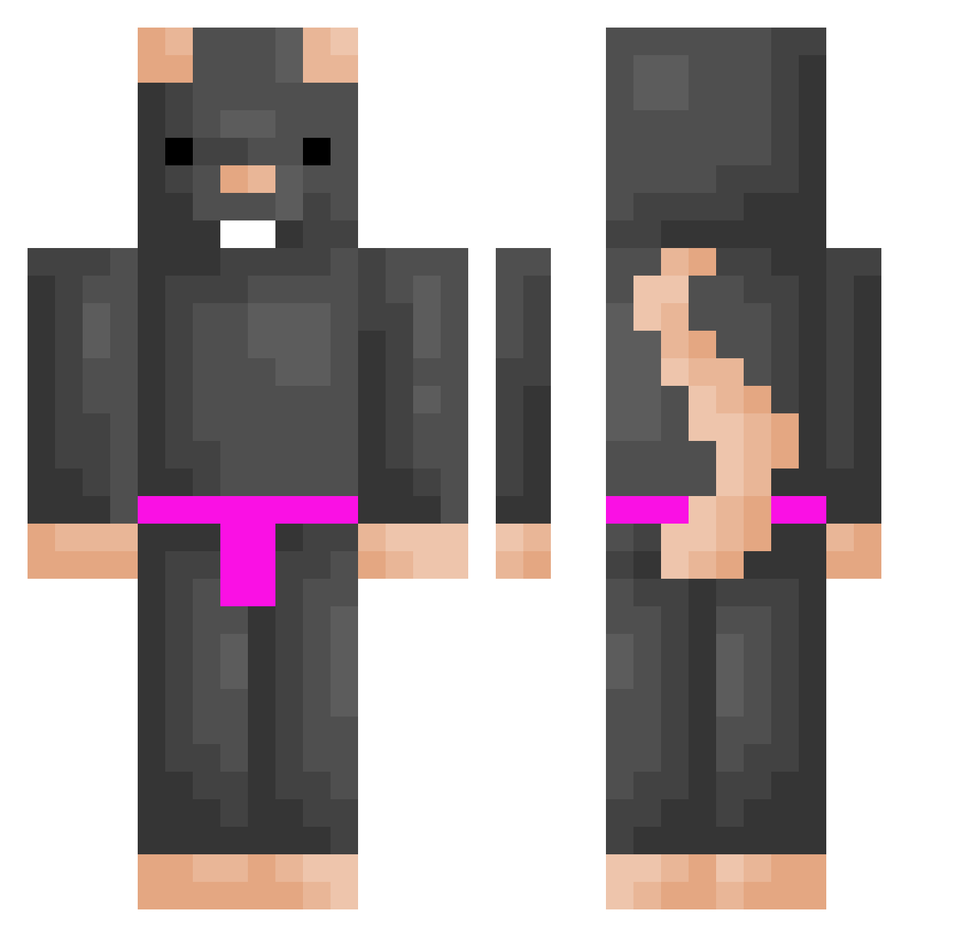 BigTecca69 Minecraft skin, front and back view
