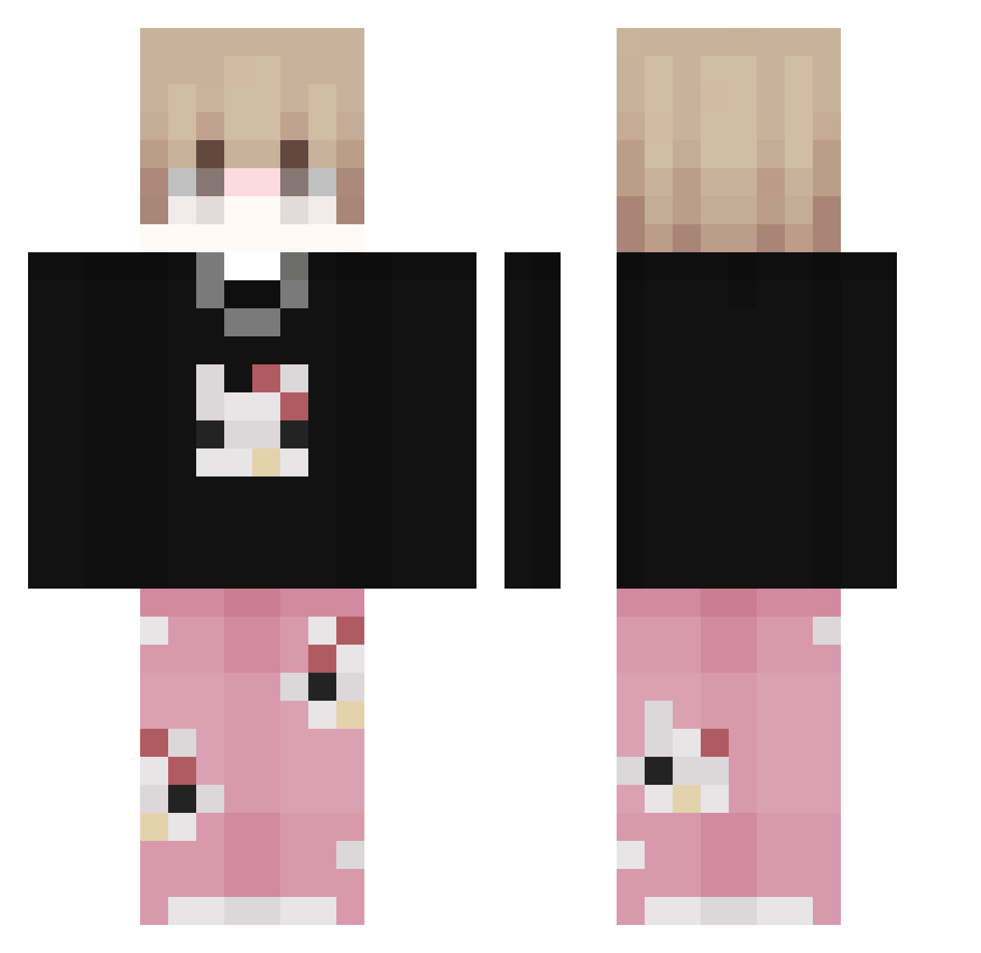 Heniek_X Minecraft skin, front and back view
