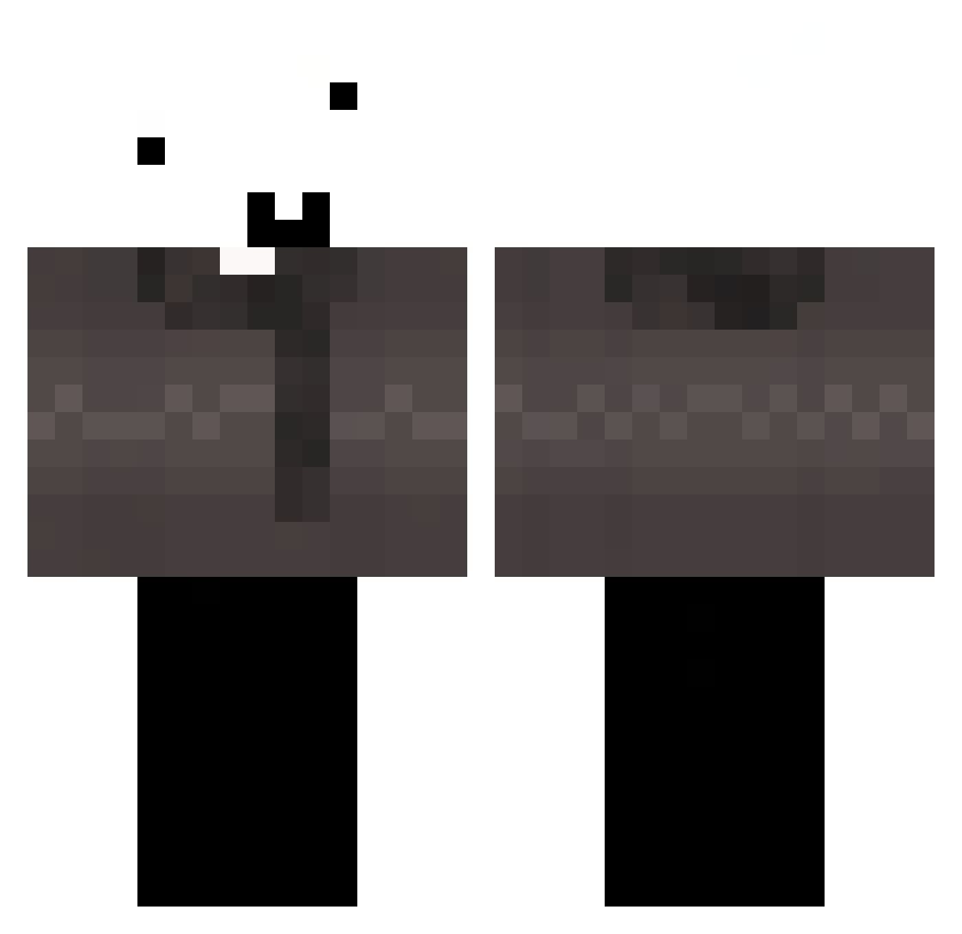 qynvra Minecraft skin, front and back view