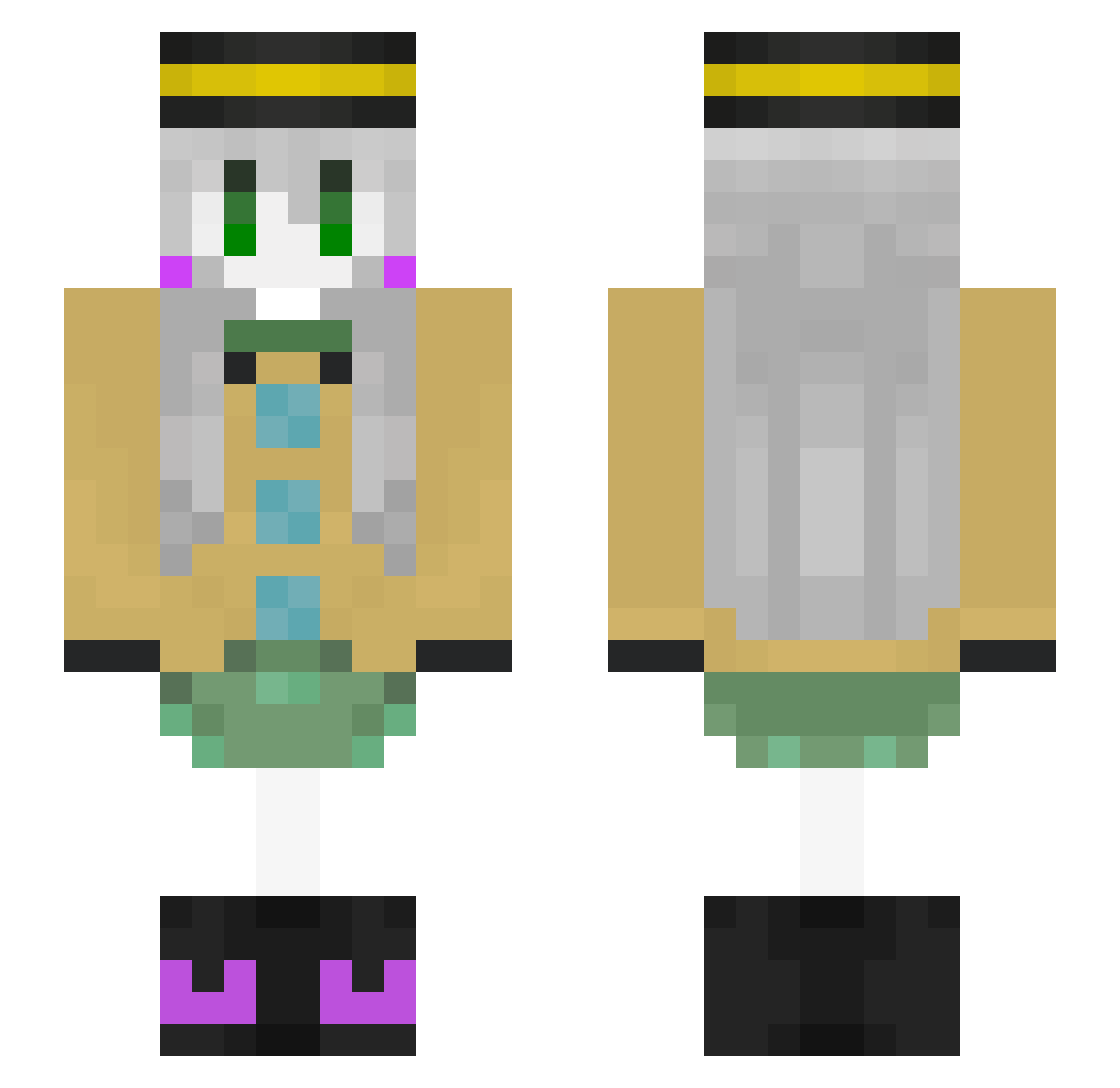 NeNtey Minecraft skin, front and back view