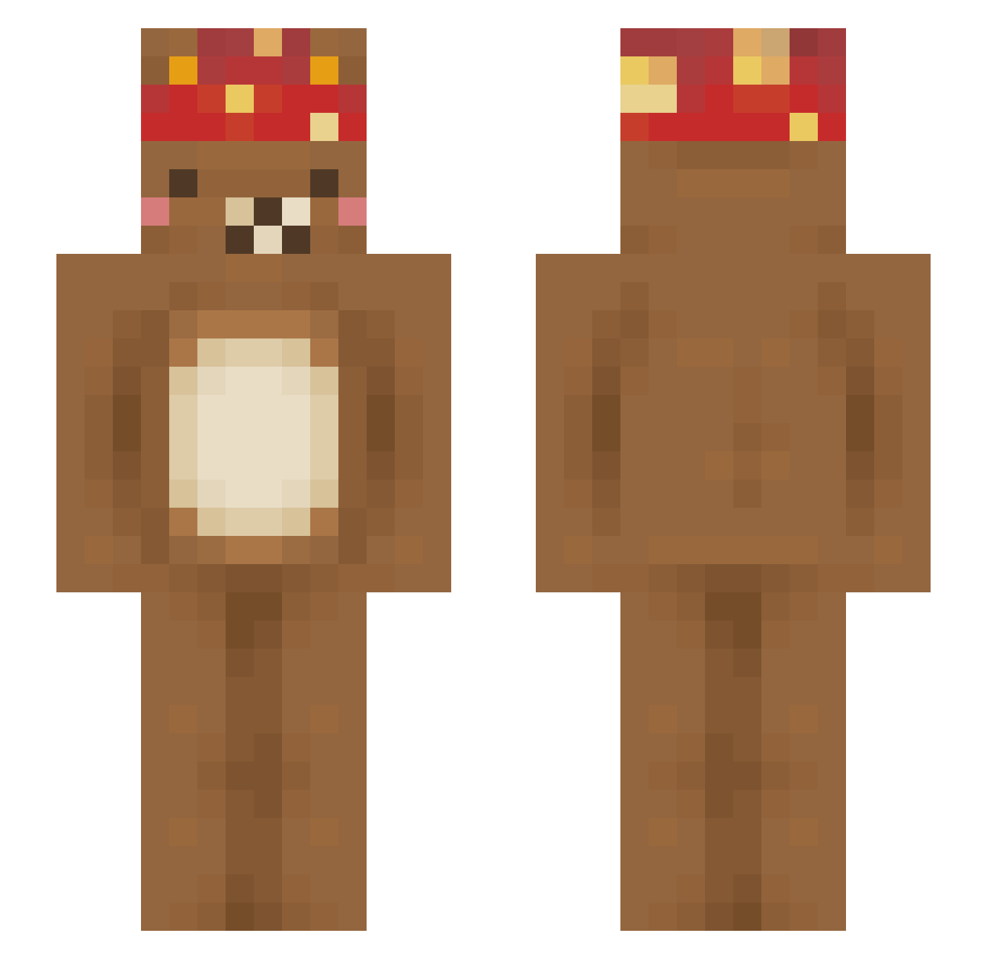 Stevehs Minecraft skin, front and back view