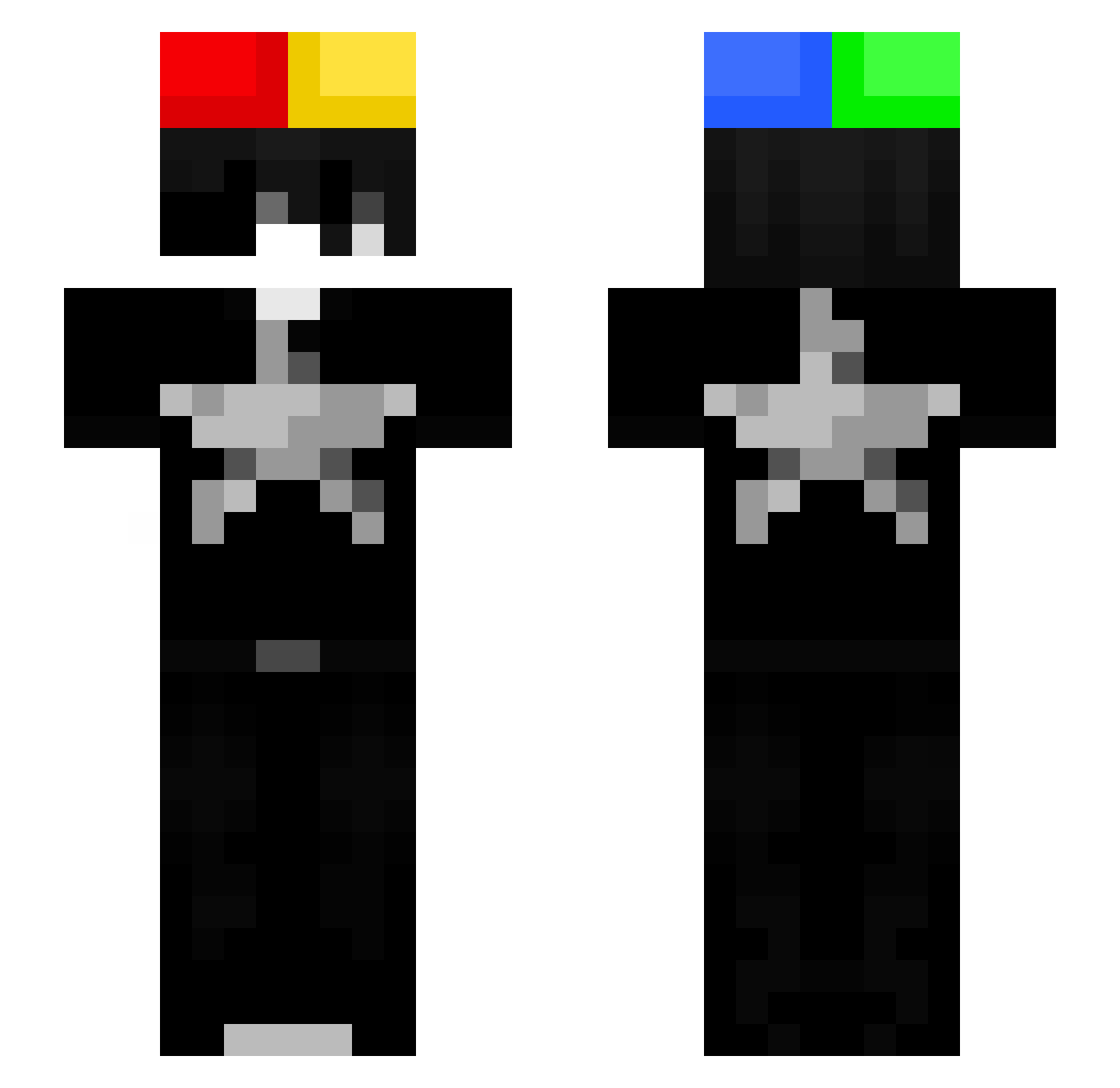 v65o Minecraft skin, front and back view