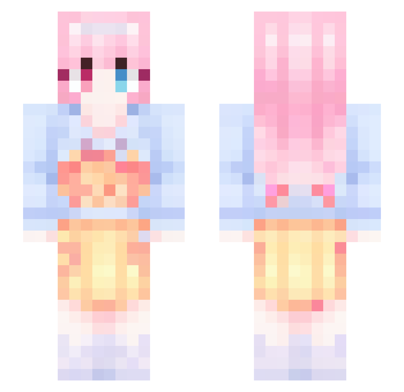 TimeGoesSlowly_J Minecraft skin, front and back view