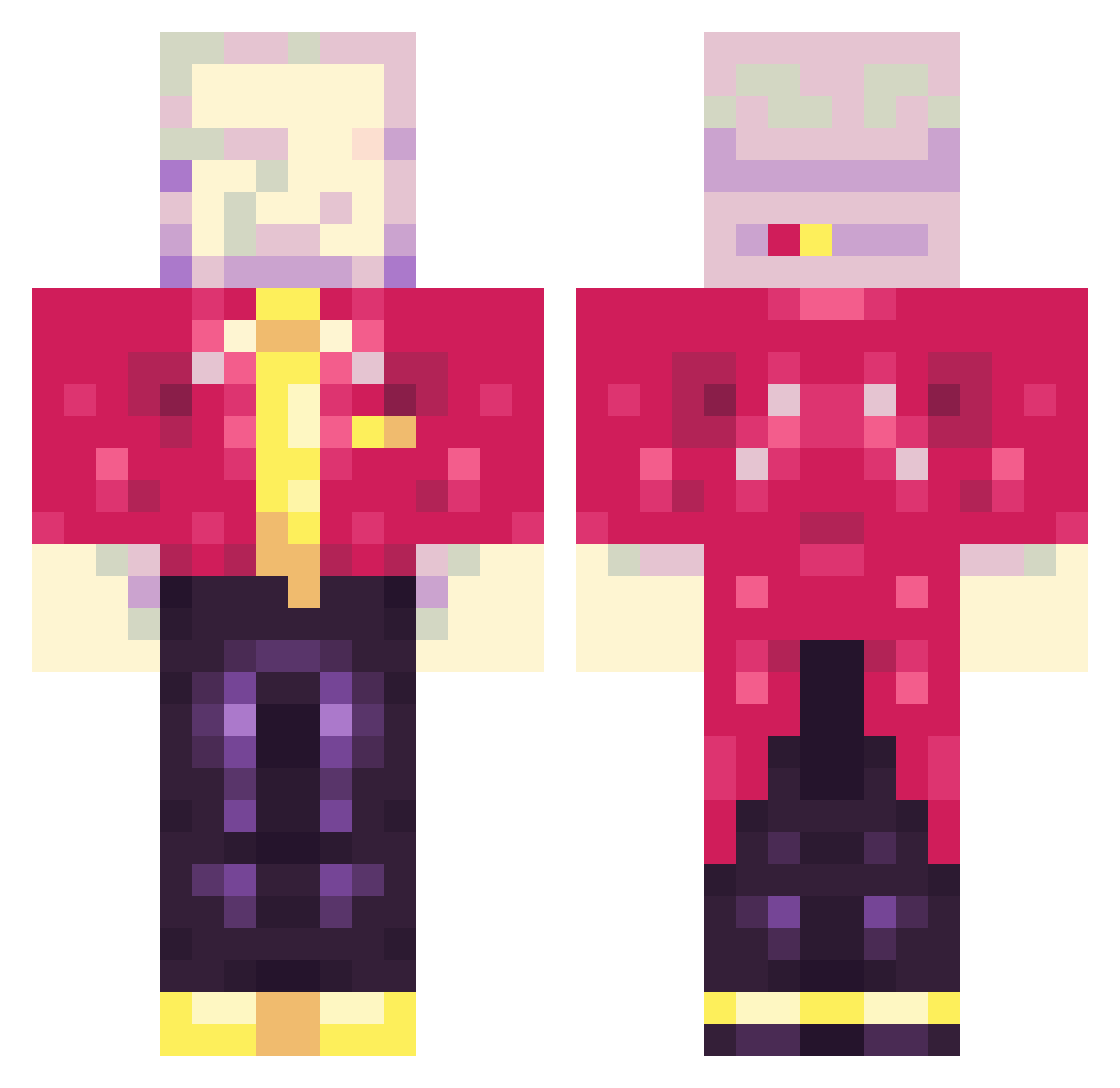 Mrsheep696 Minecraft skin, front and back view
