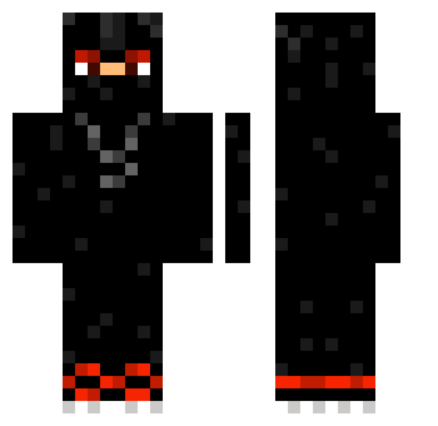 2BleRS Minecraft skin, front and back view
