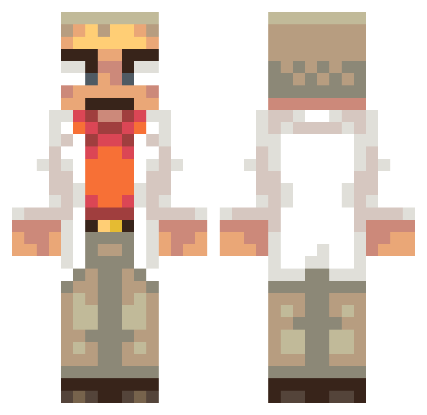 zKeLor Minecraft skin, front and back view