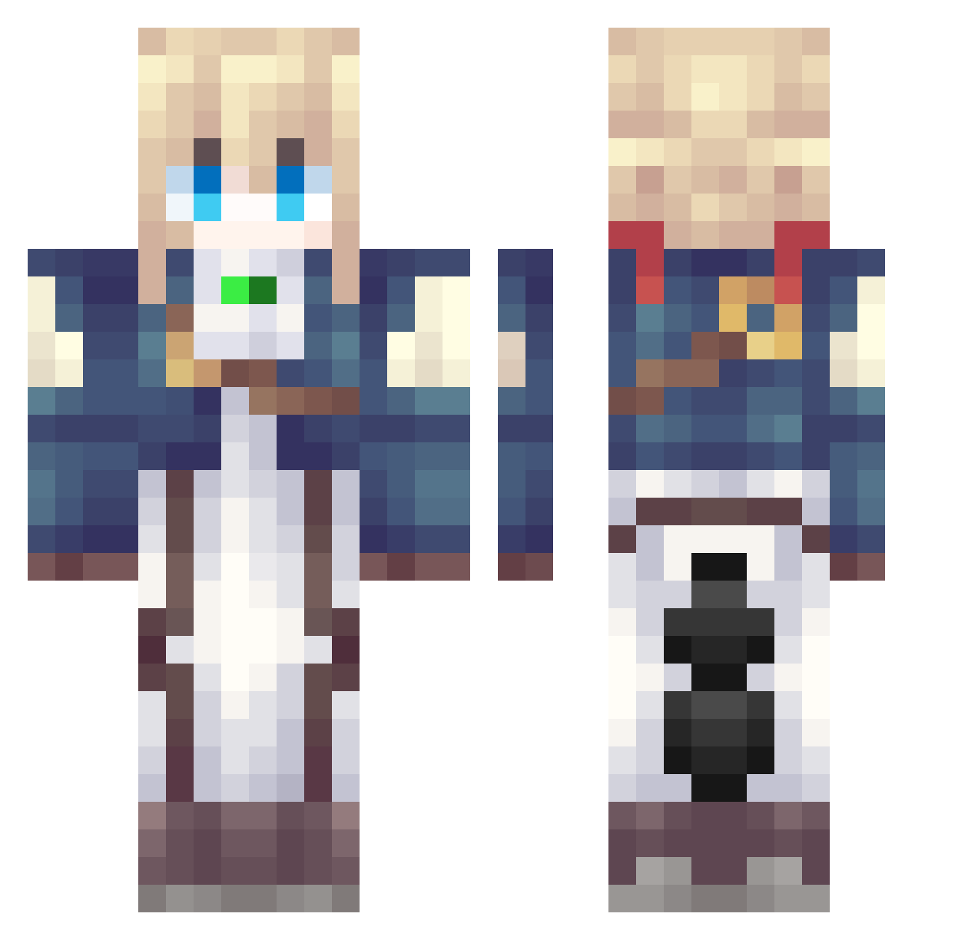 civerika Minecraft skin, front and back view
