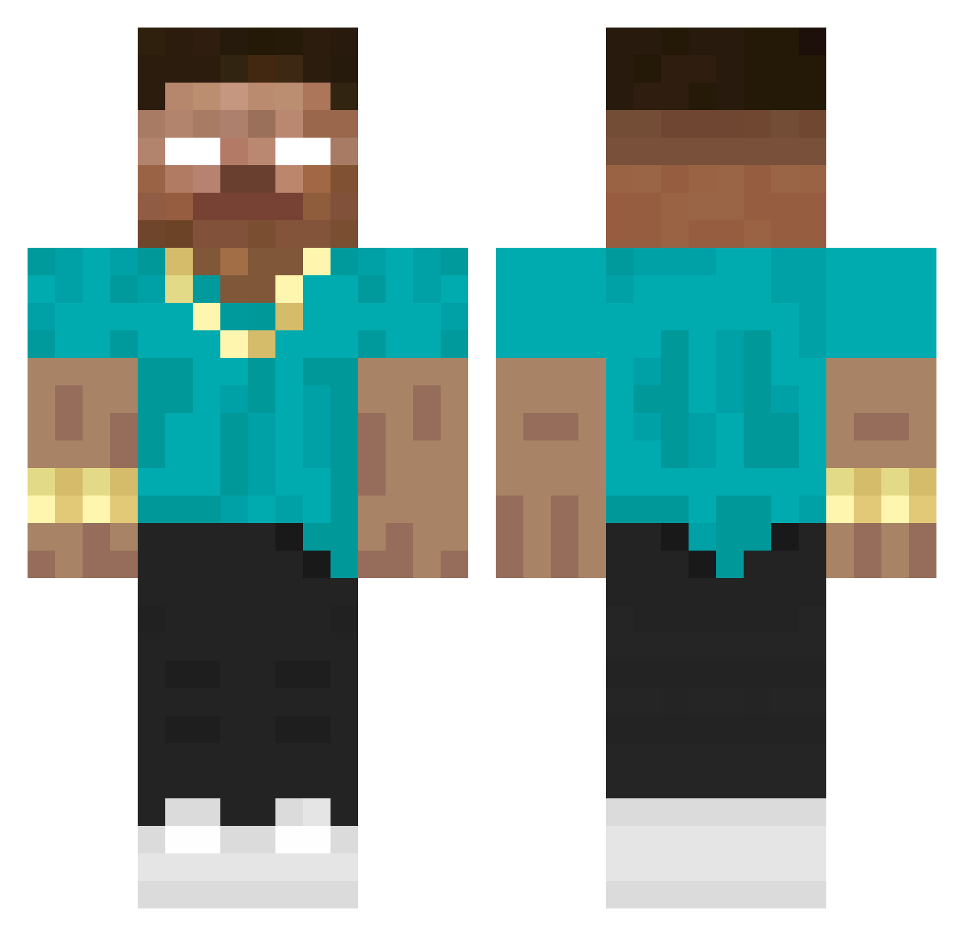 tillyfn Minecraft skin, front and back view