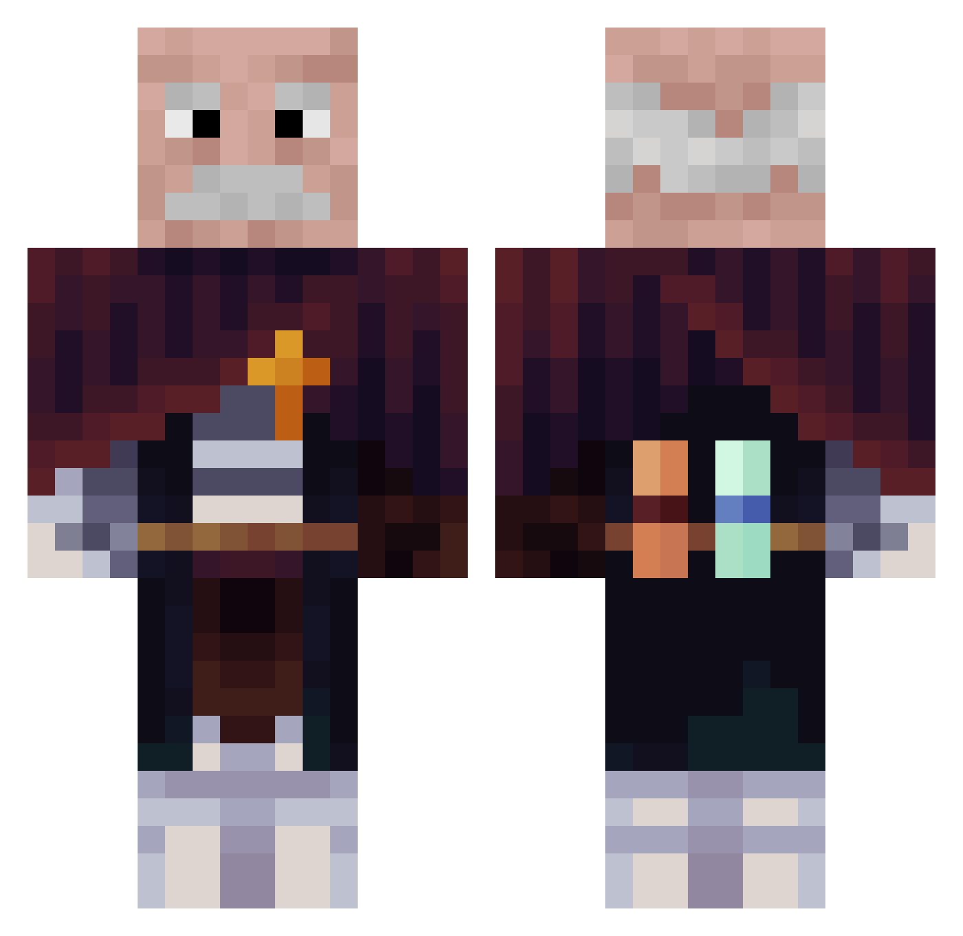 _Fujihito87_ Minecraft skin, front and back view