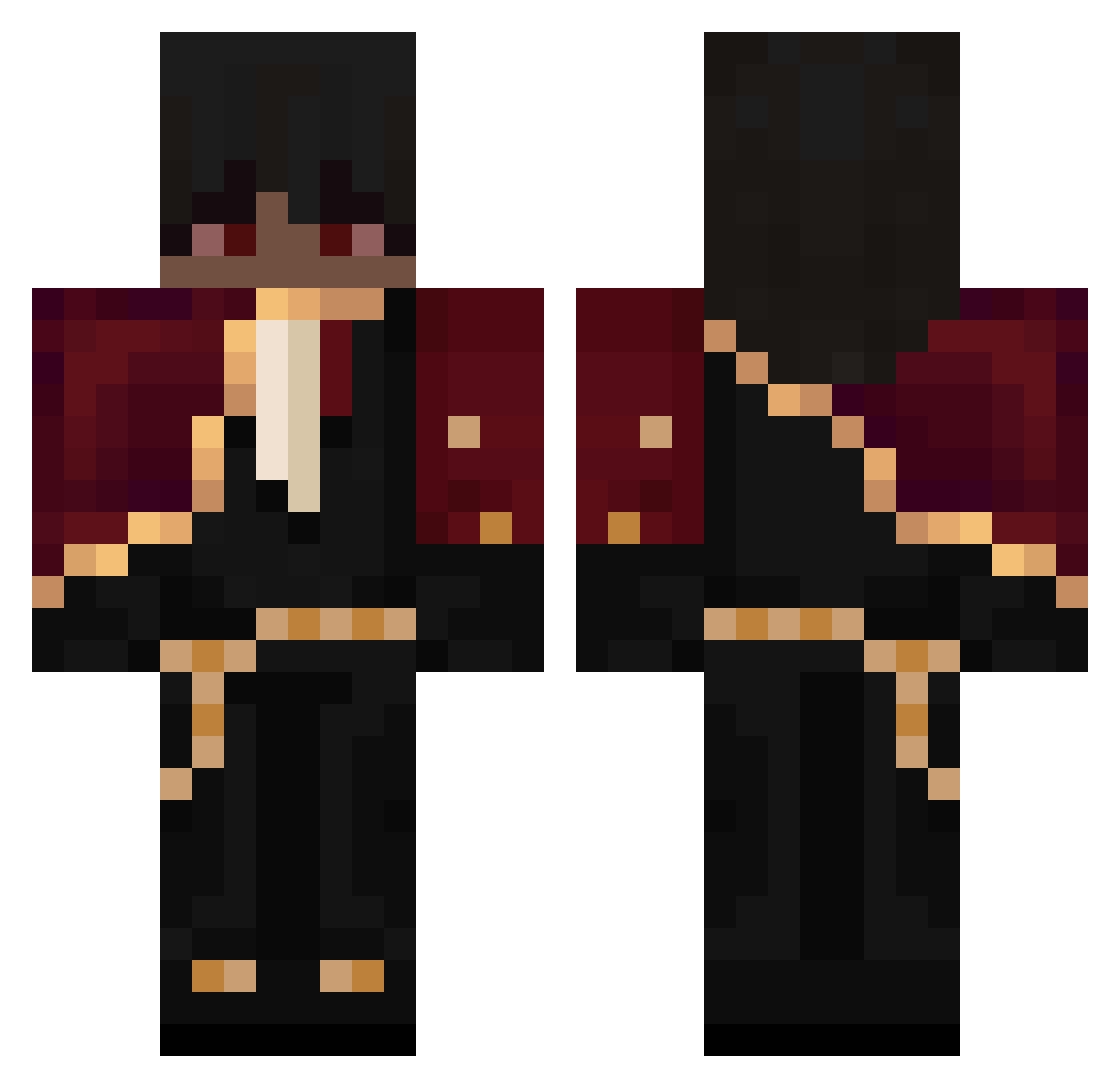 o0Paiva Minecraft skin, front and back view