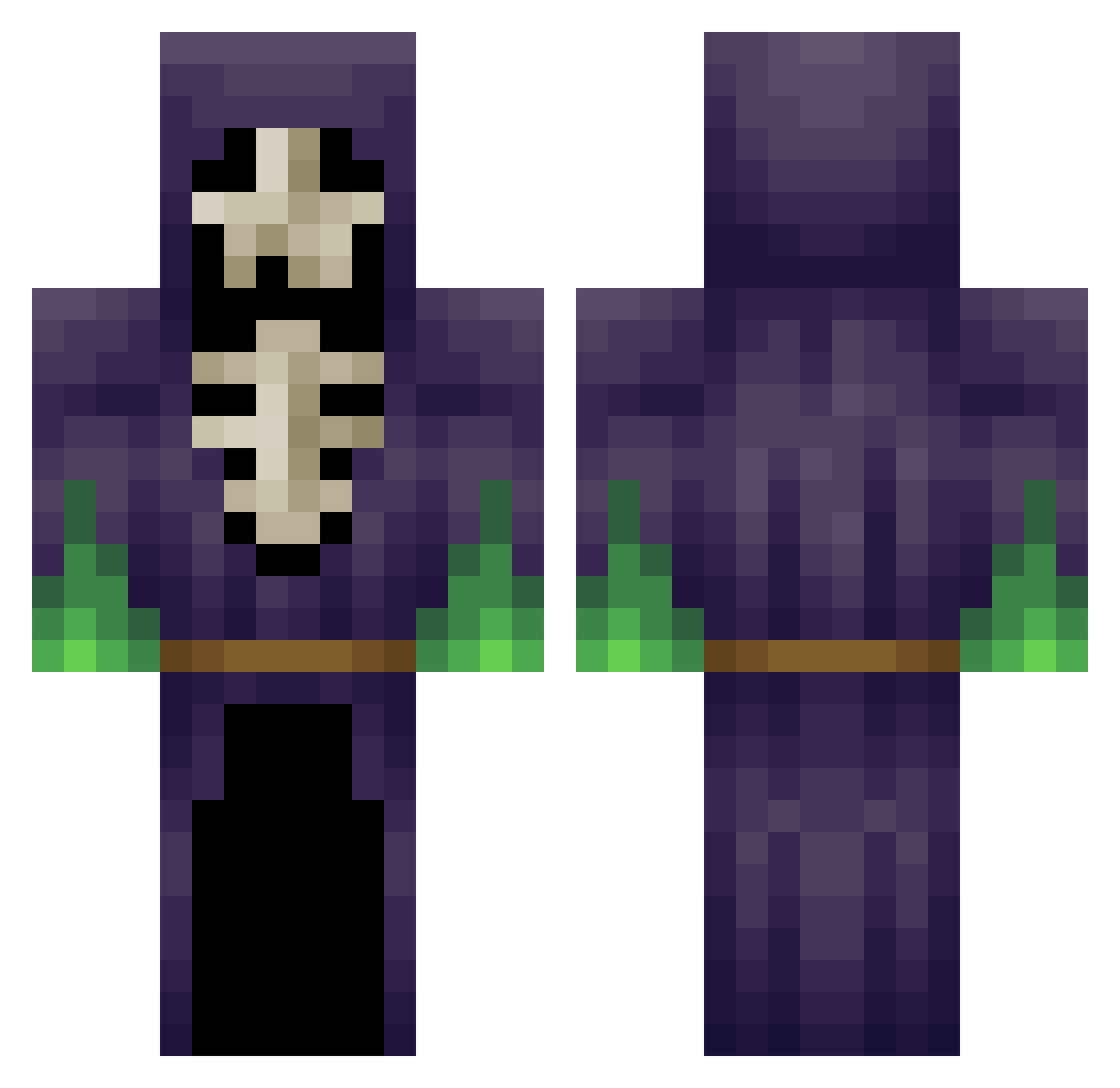 GeckTV Minecraft skin, front and back view