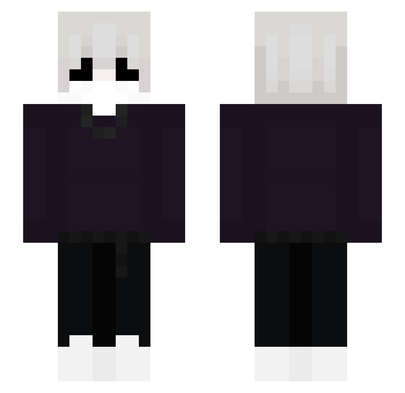 xOlvS Minecraft skin, front and back view
