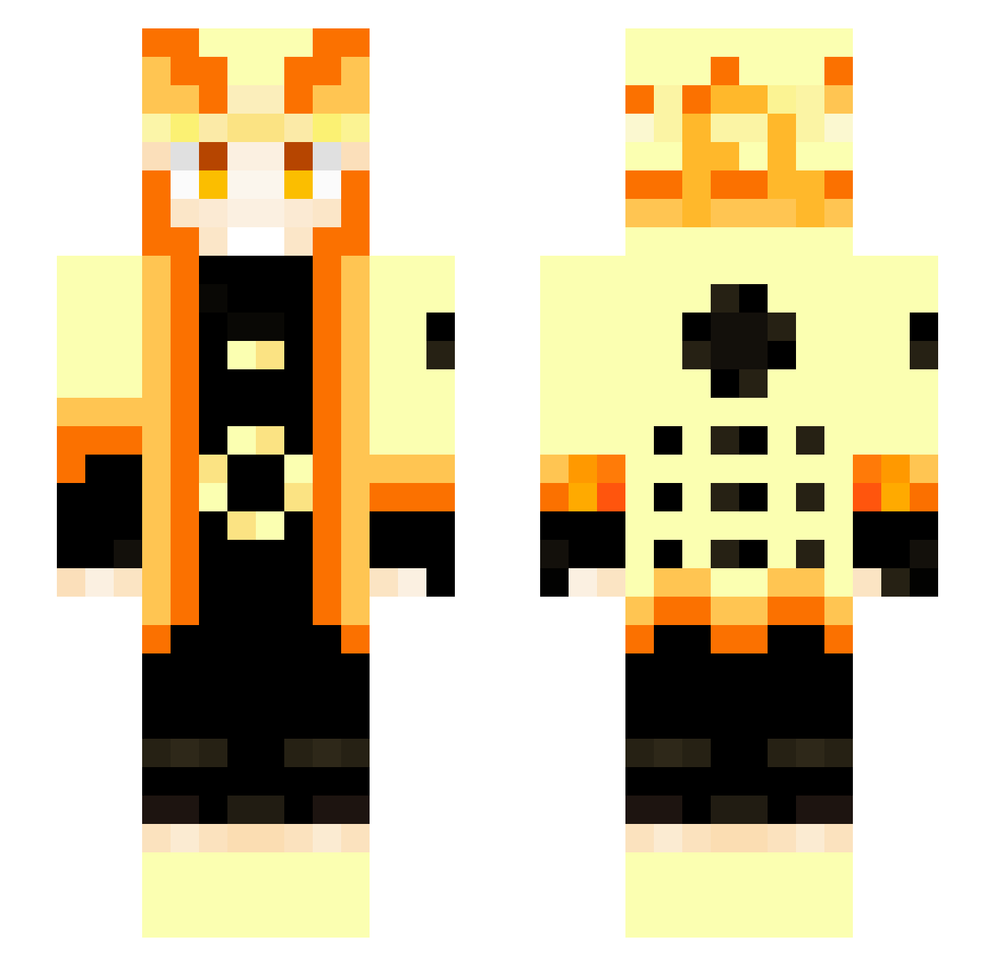 AlmightyJSim Minecraft skin, front and back view