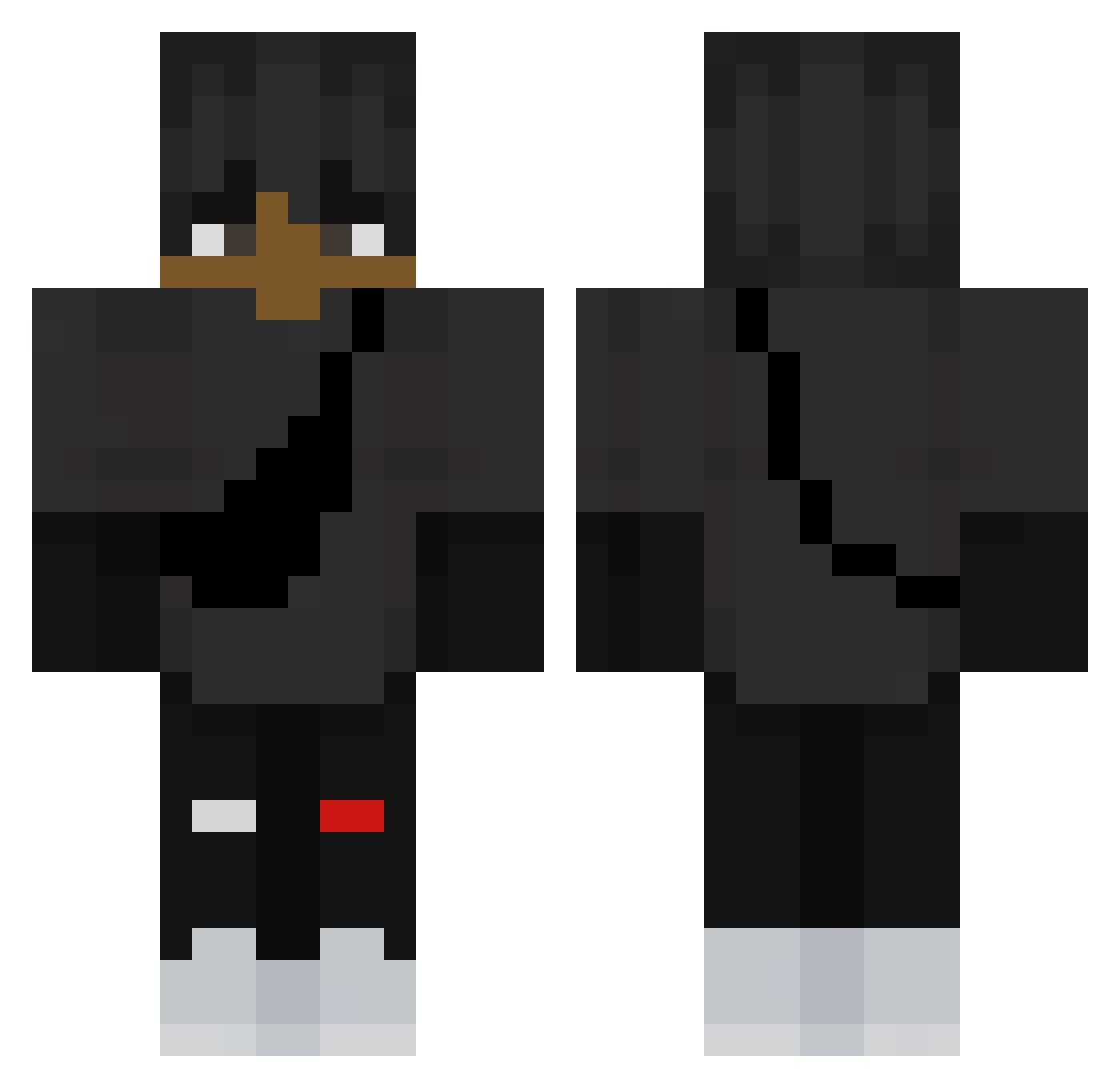 Zenium Minecraft skin, front and back view