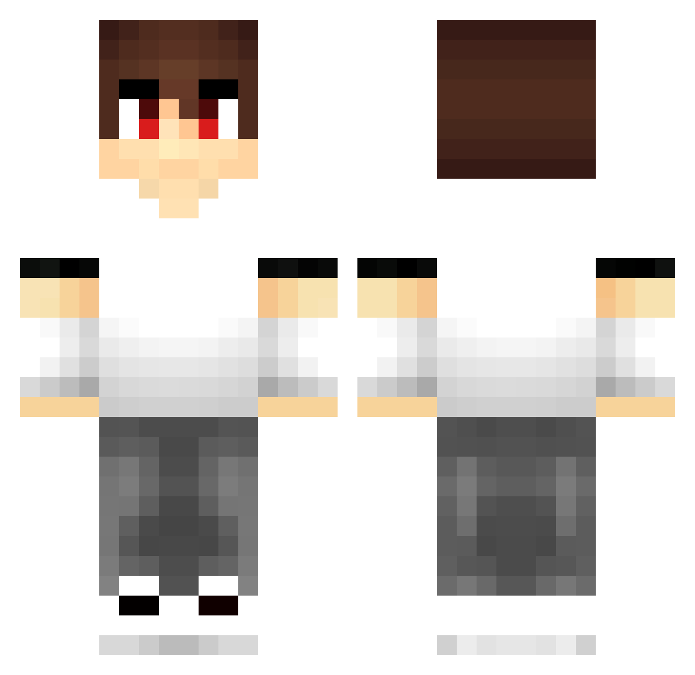 tweekks Minecraft skin, front and back view