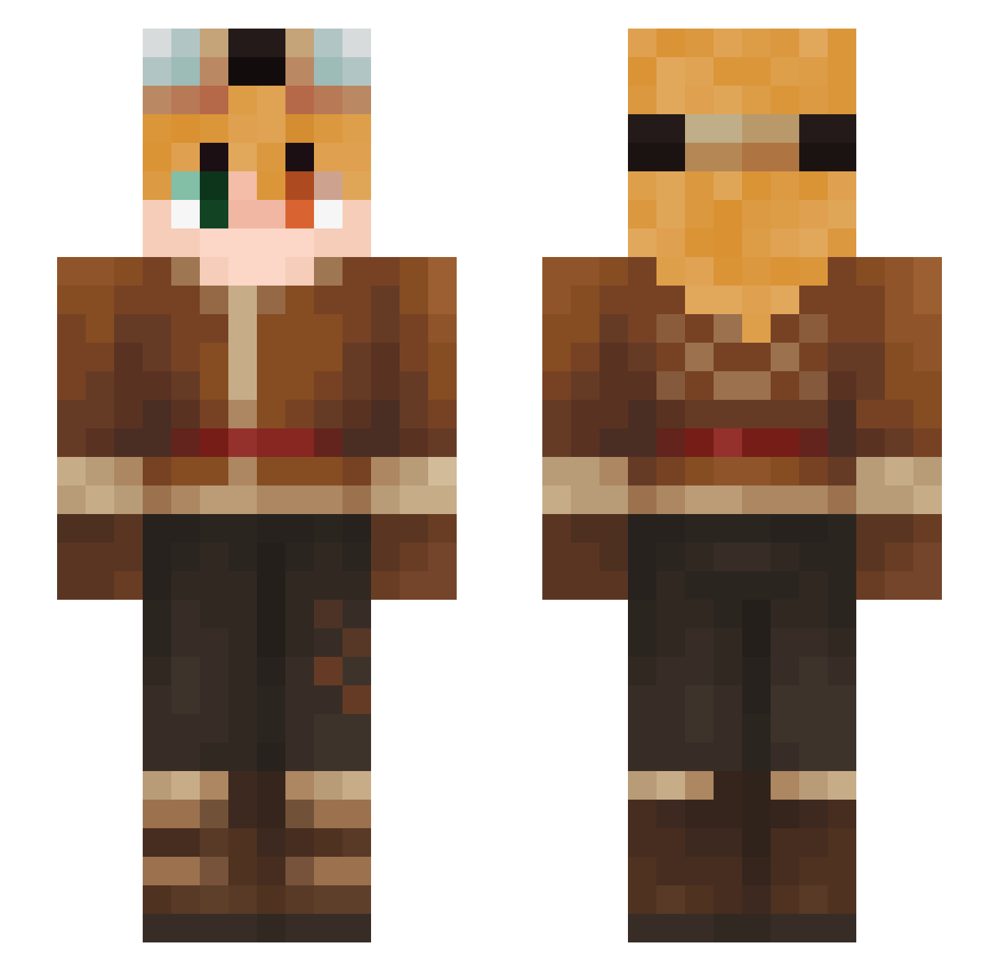 moldy_niko Minecraft skin, front and back view