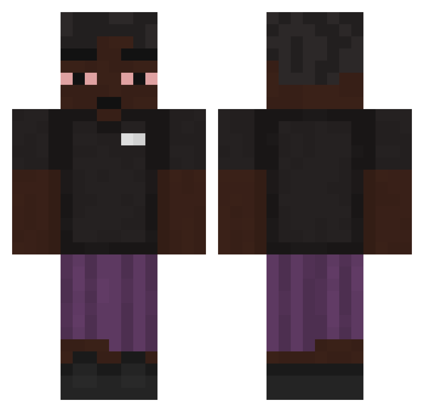 UnGrosBedo Minecraft skin, front and back view