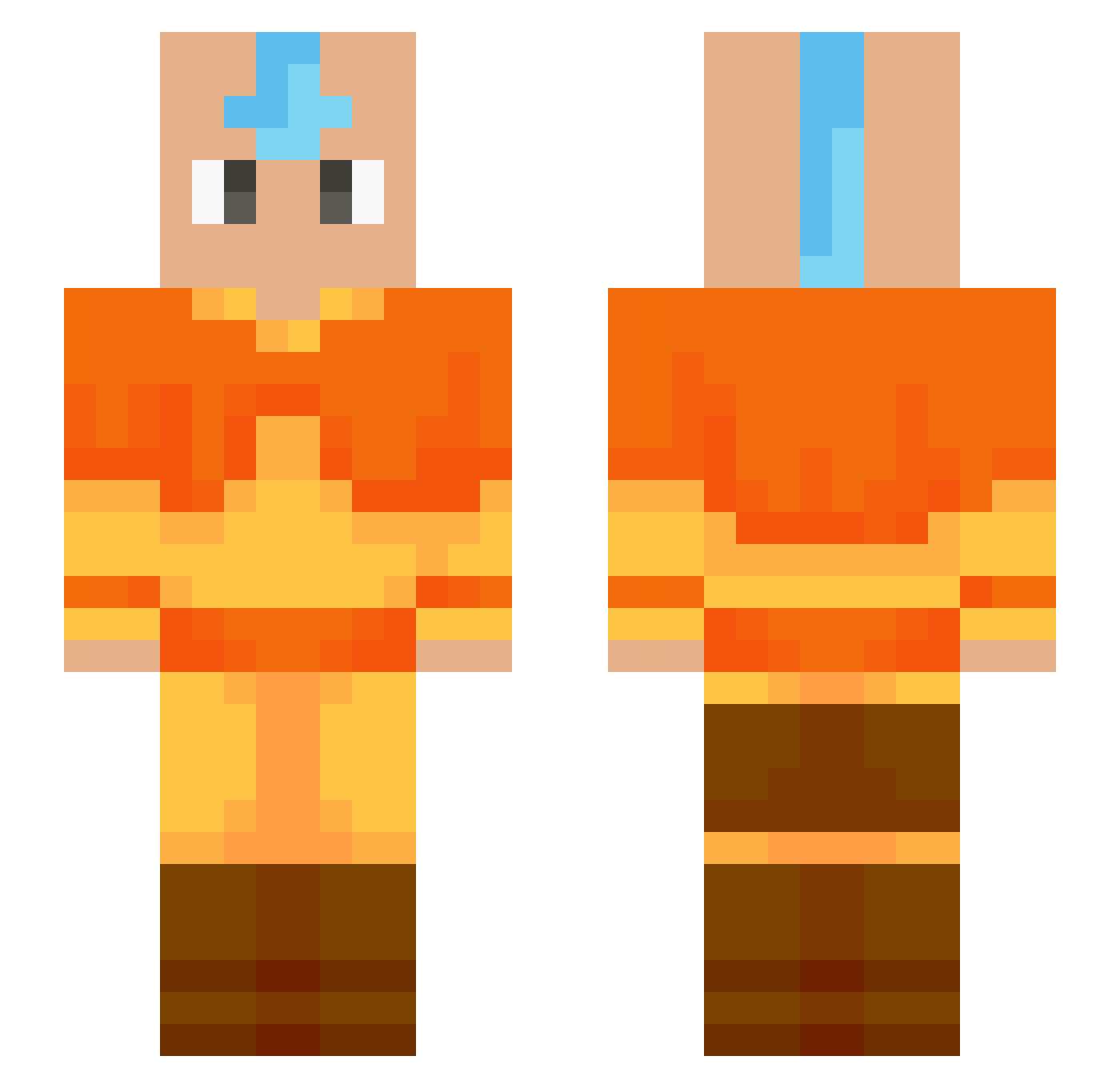 Semce27 Minecraft skin, front and back view