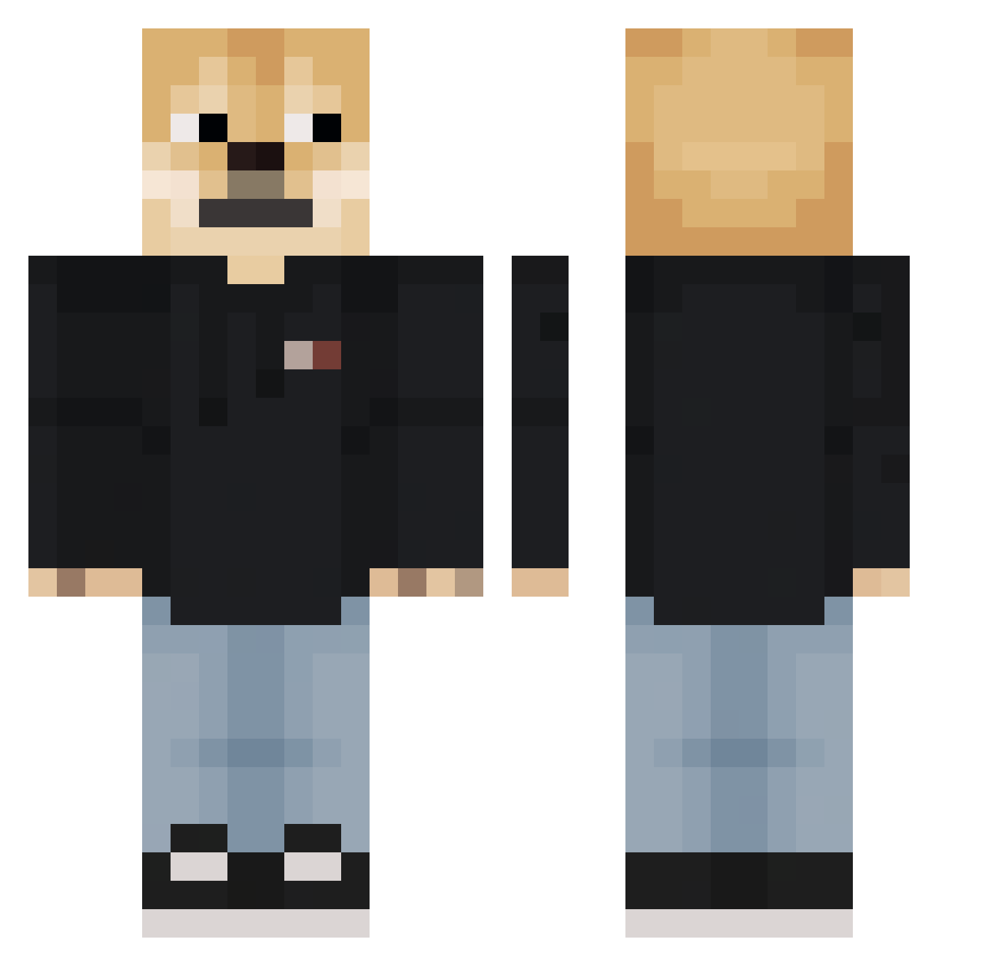 Extreme_IsBack Minecraft skin, front and back view