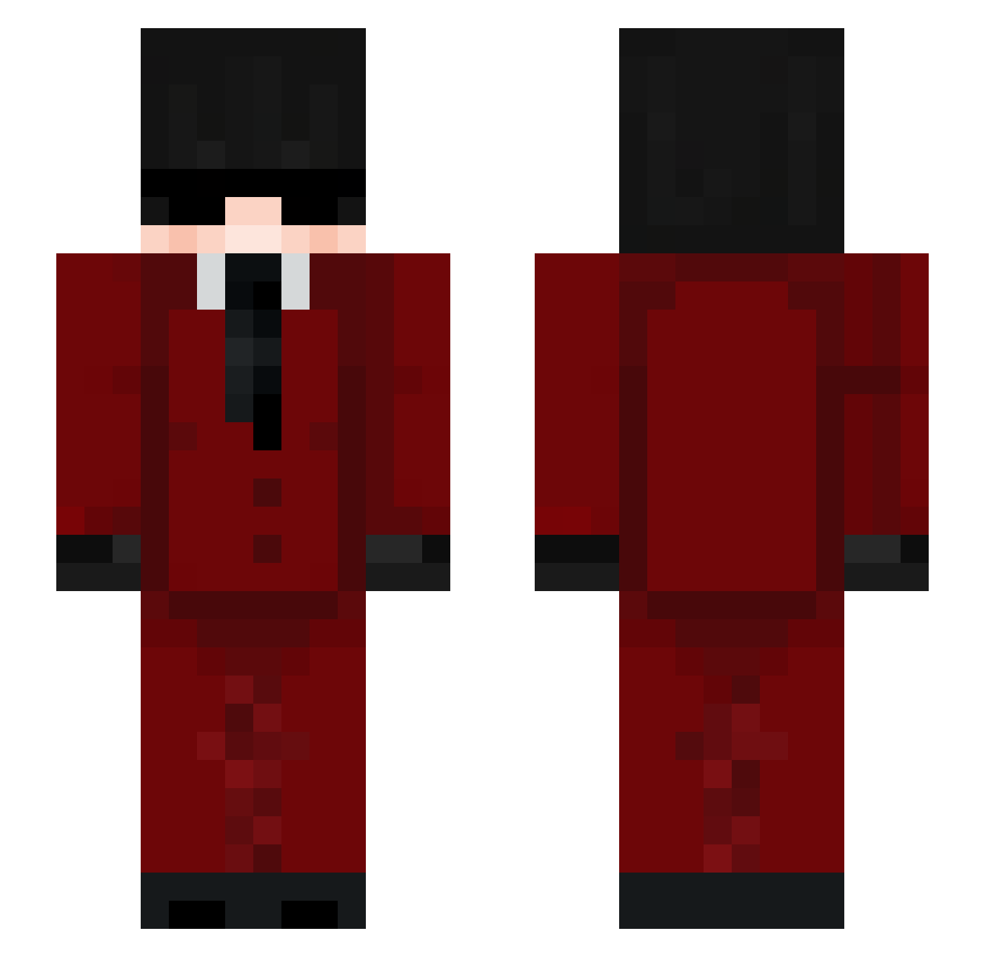 sxshadow Minecraft skin, front and back view