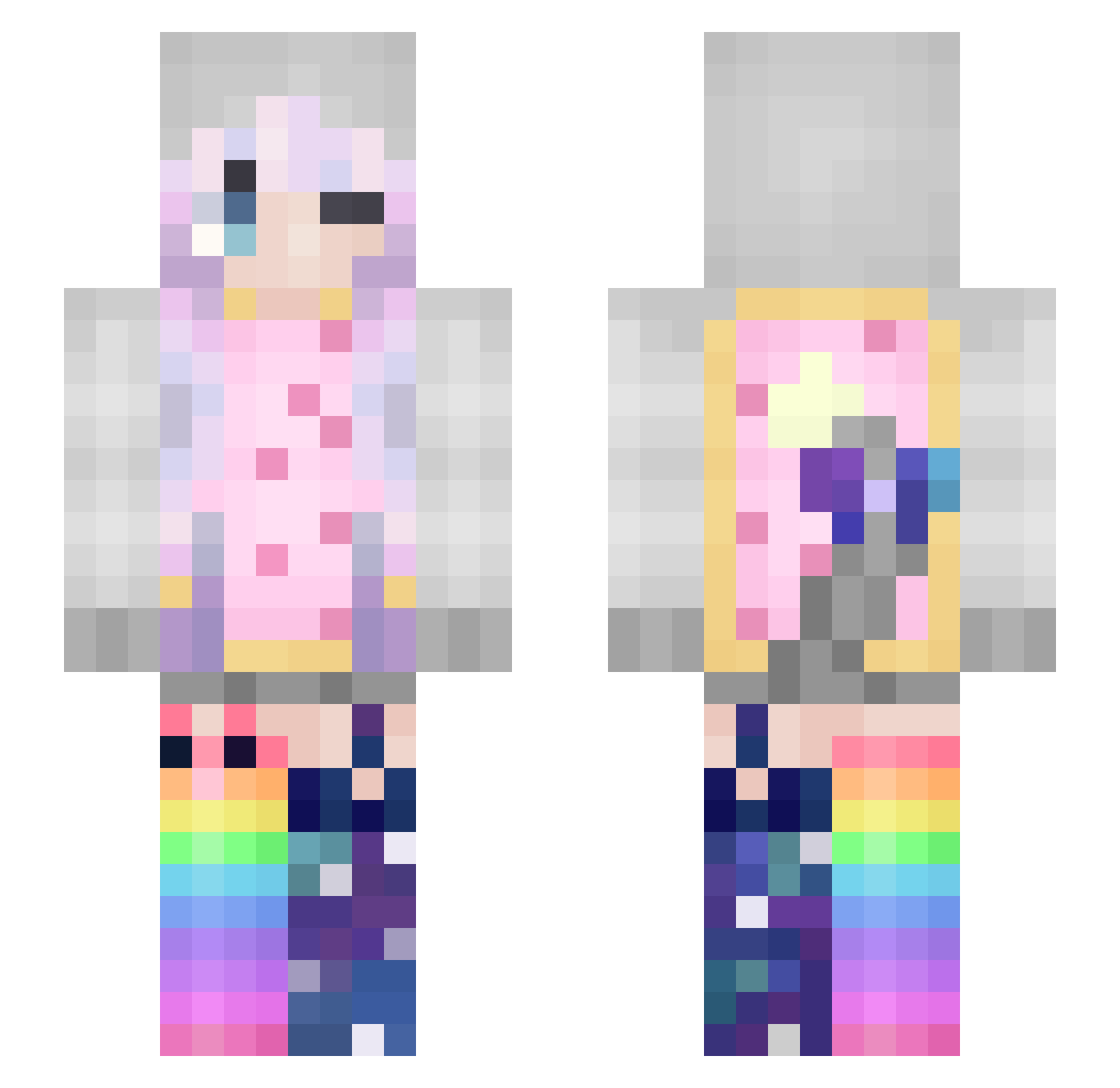 gackts Minecraft skin, front and back view