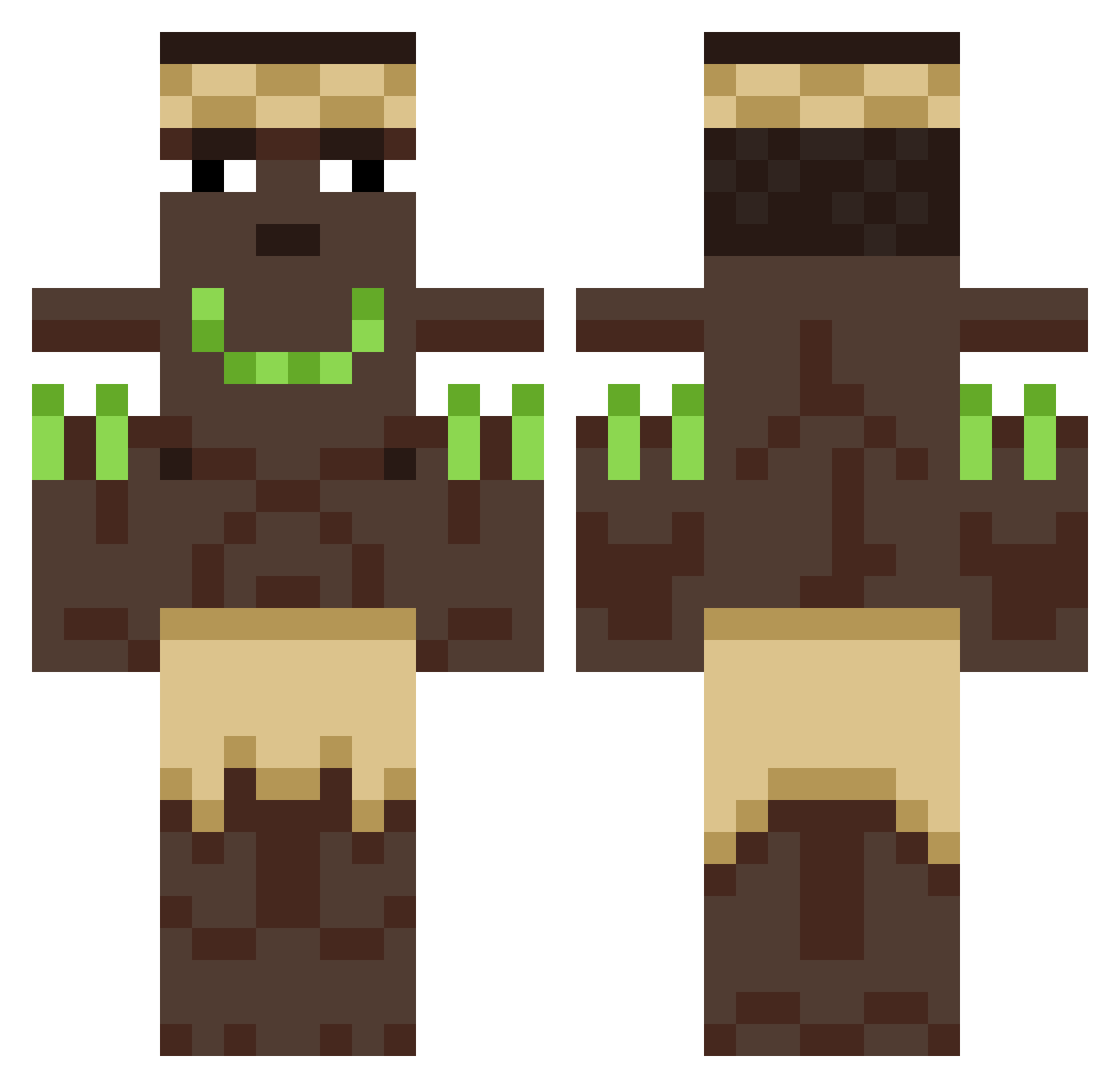 Orale69 Minecraft skin, front and back view