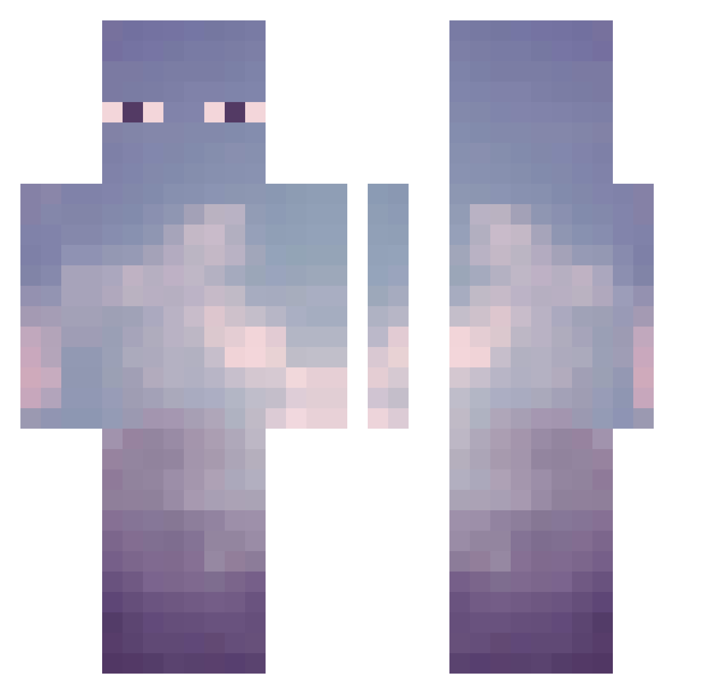 axibiii Minecraft skin, front and back view