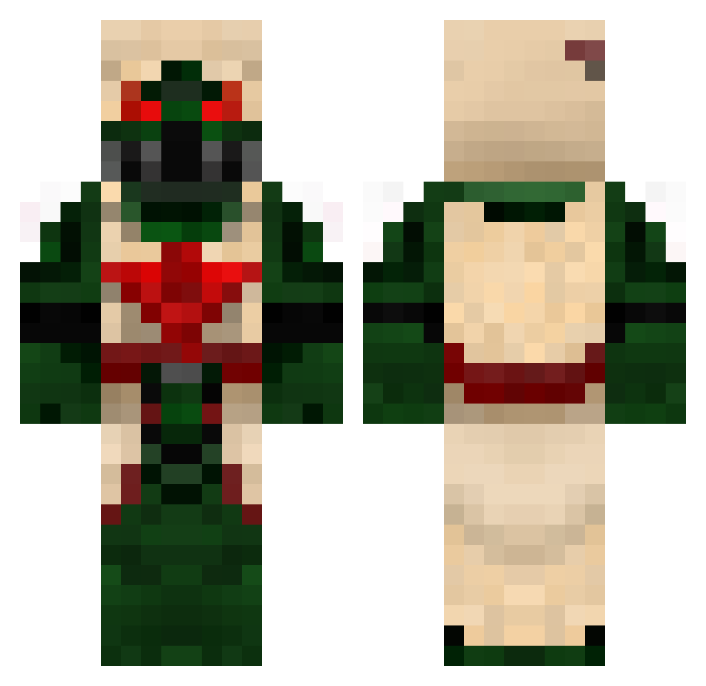 DocBro Minecraft skin, front and back view