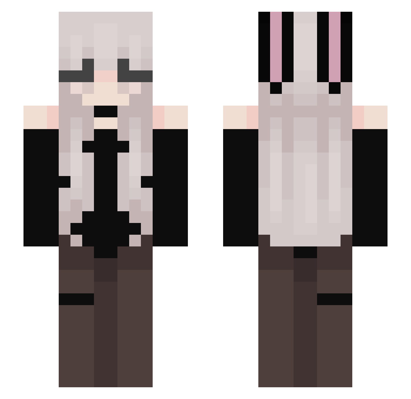 drwculaura Minecraft skin, front and back view