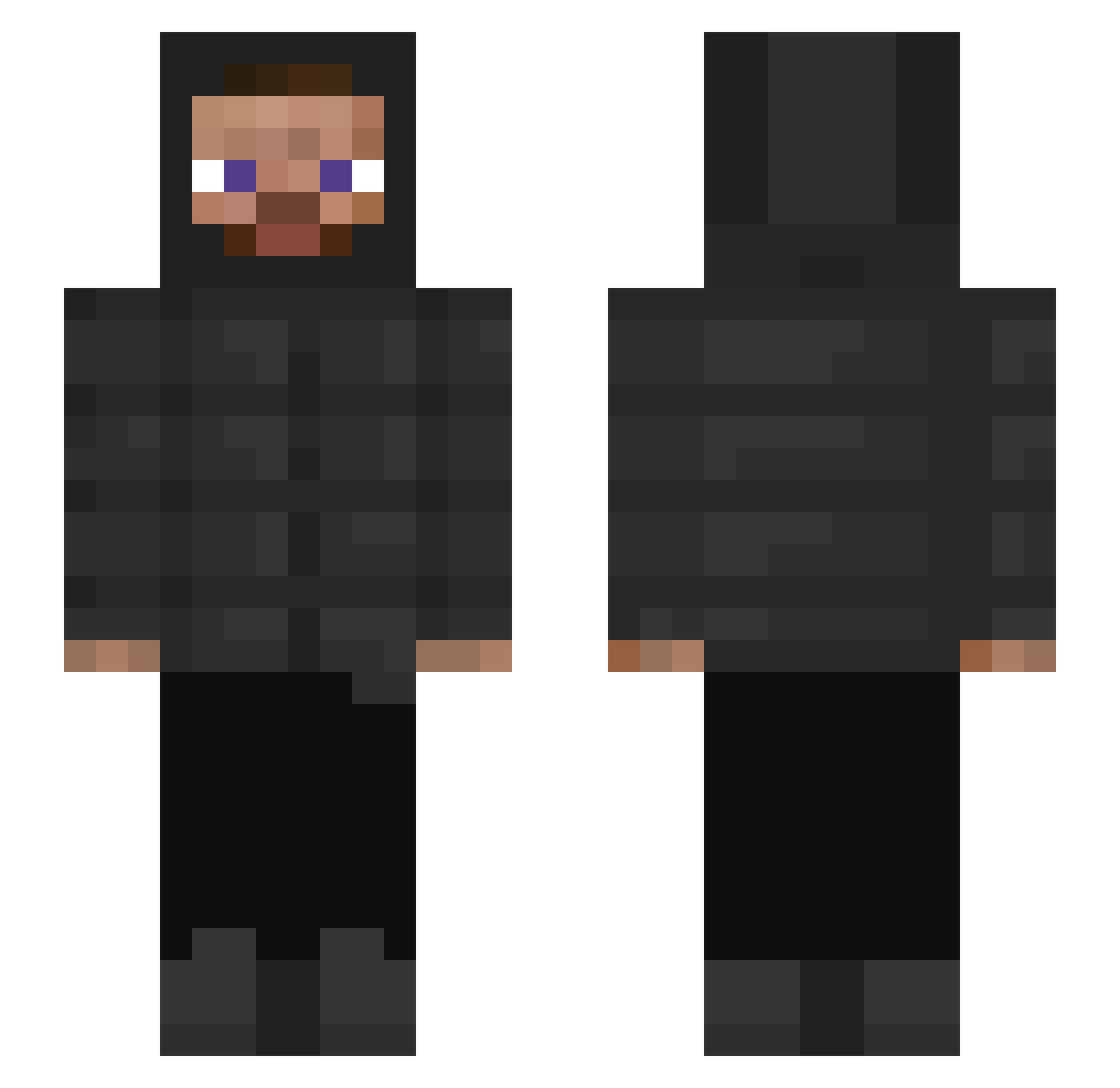 POOHBEARR Minecraft skin, front and back view