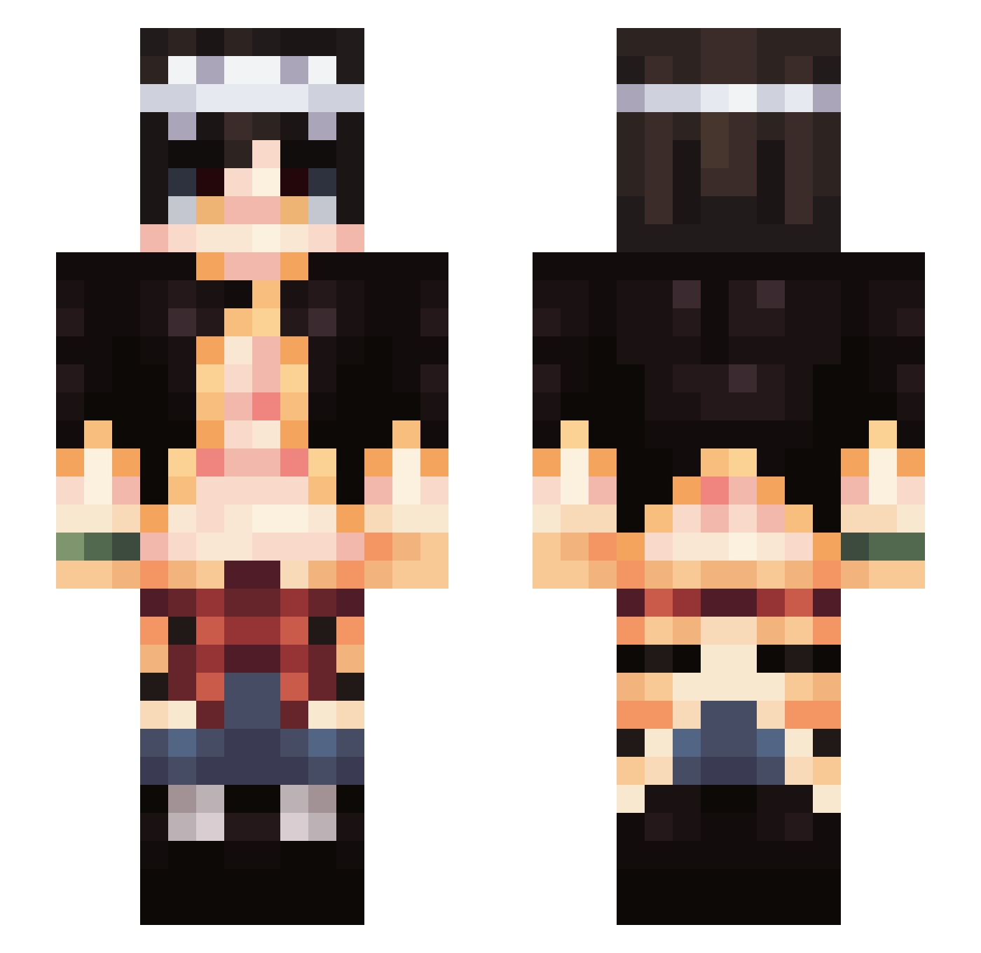 shixxeeee Minecraft skin, front and back view