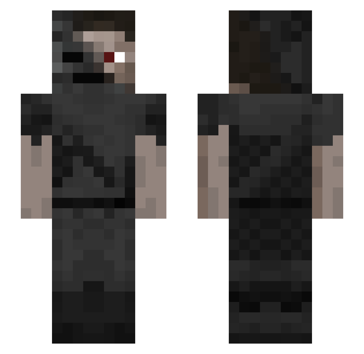 waiste Minecraft skin, front and back view