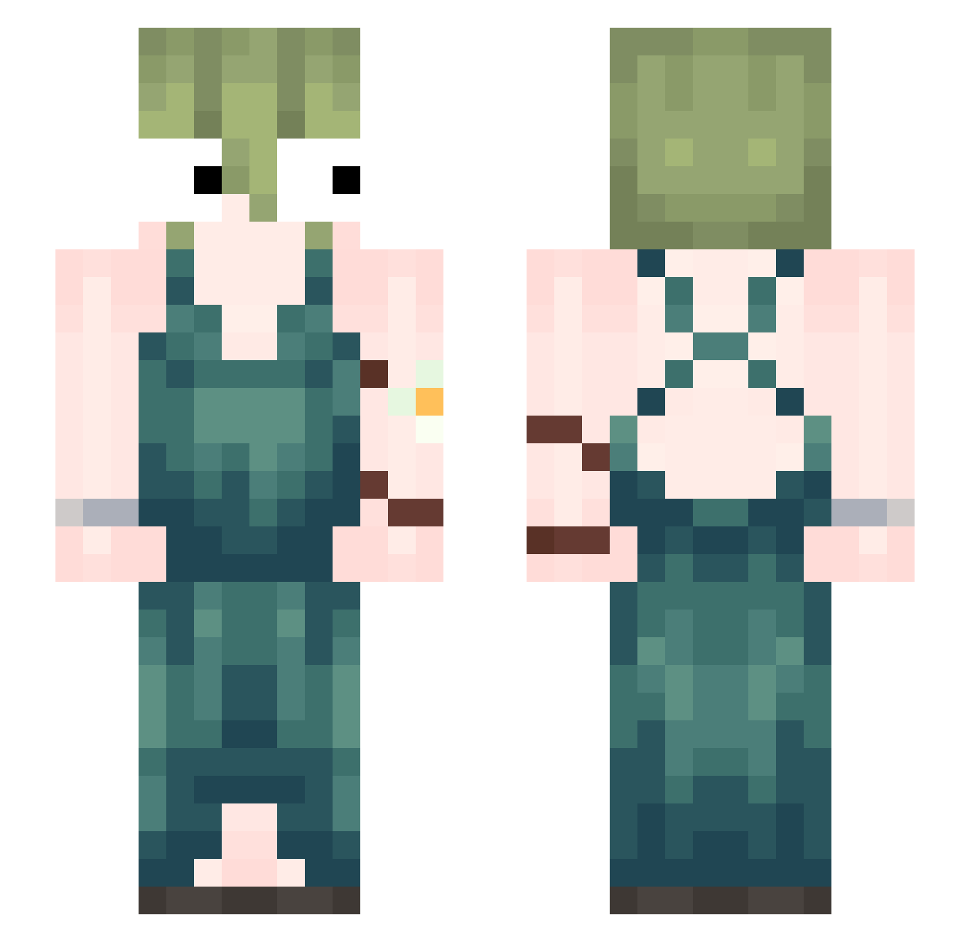 yasumyzx Minecraft skin, front and back view
