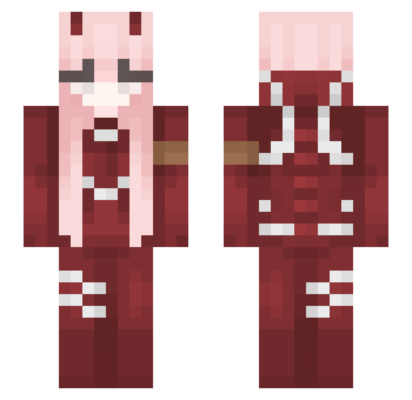 Benjq Minecraft skin, front and back view