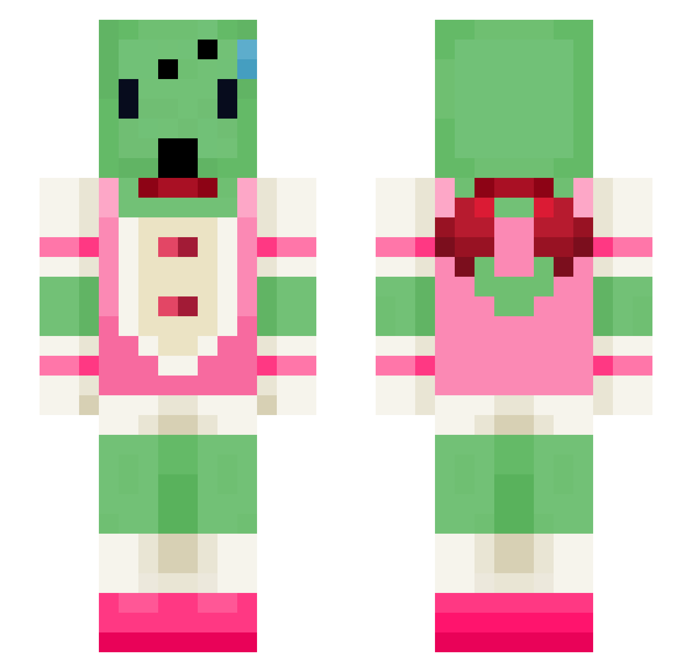 ChezBorger_Yummy Minecraft skin, front and back view
